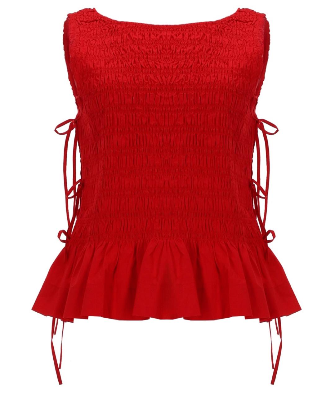 GANNI Красная хлопковая футболка, фото 1