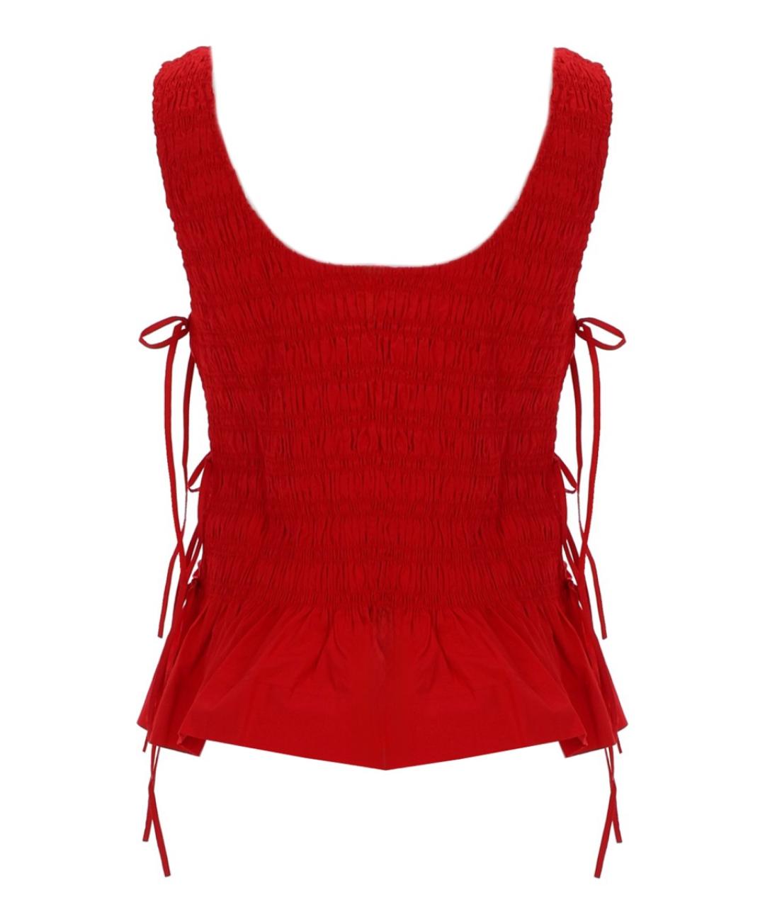 GANNI Красная хлопковая футболка, фото 2