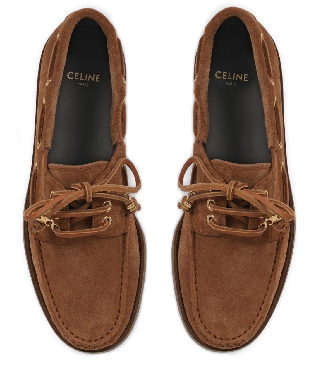 CELINE Коричневые замшевые мокасины, фото 5