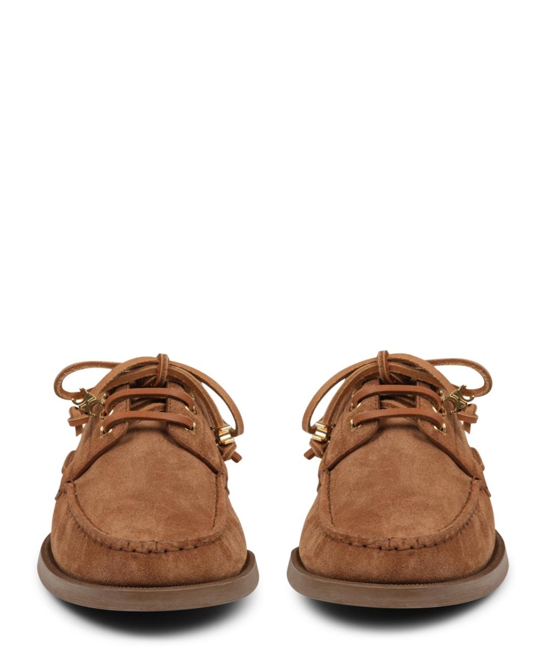 CELINE Коричневые замшевые мокасины, фото 3