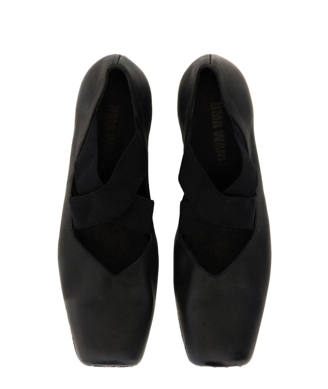 UMA WANG Черные кожаные балетки, фото 6