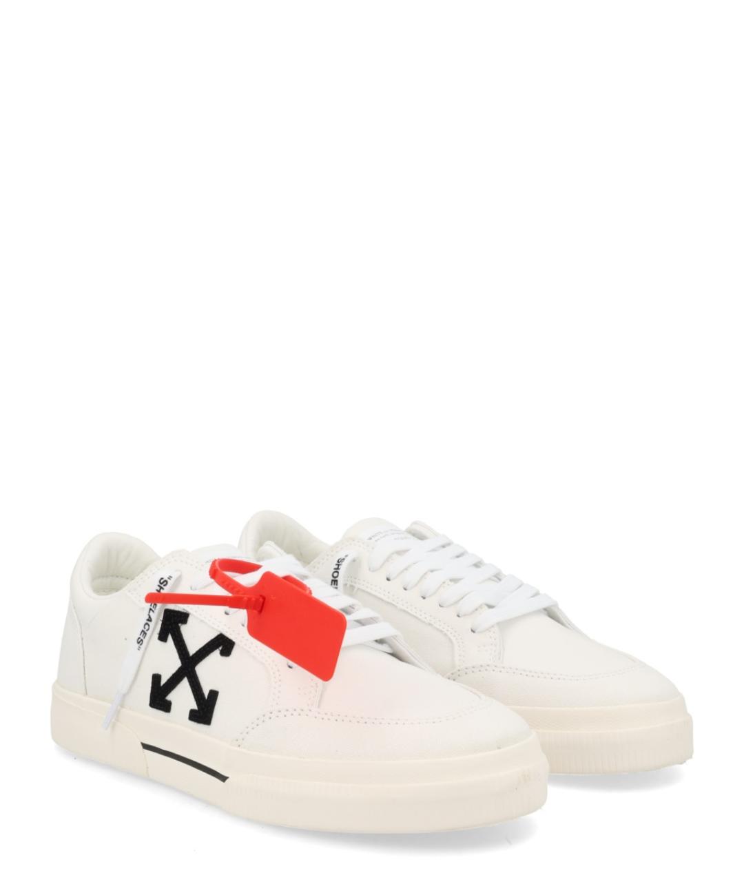 OFF-WHITE Белые текстильные низкие кроссовки / кеды, фото 2