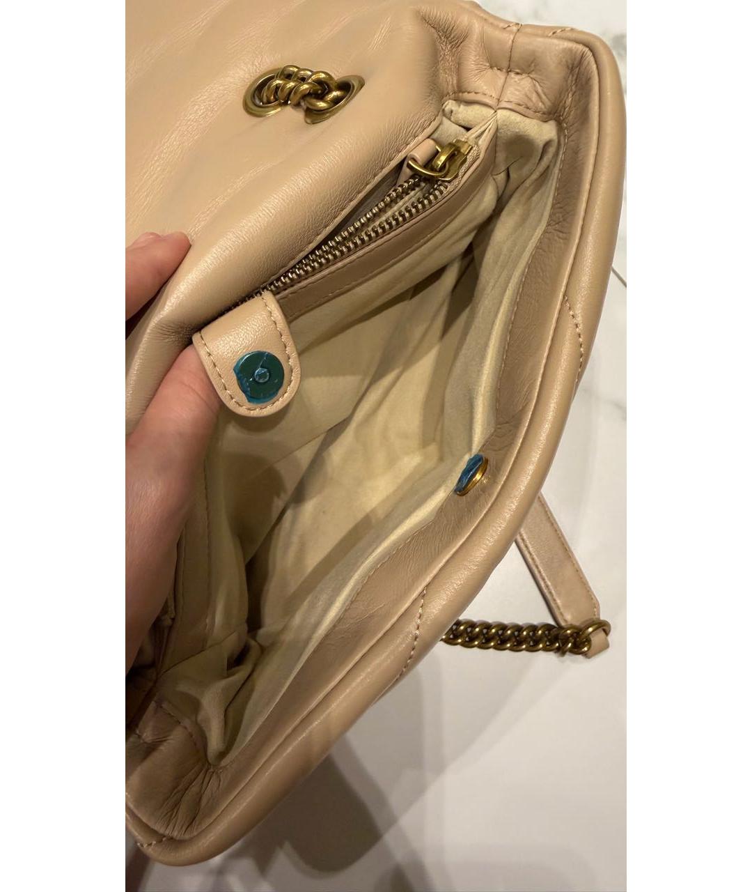 PINKO Бежевая кожаная сумка через плечо, фото 5