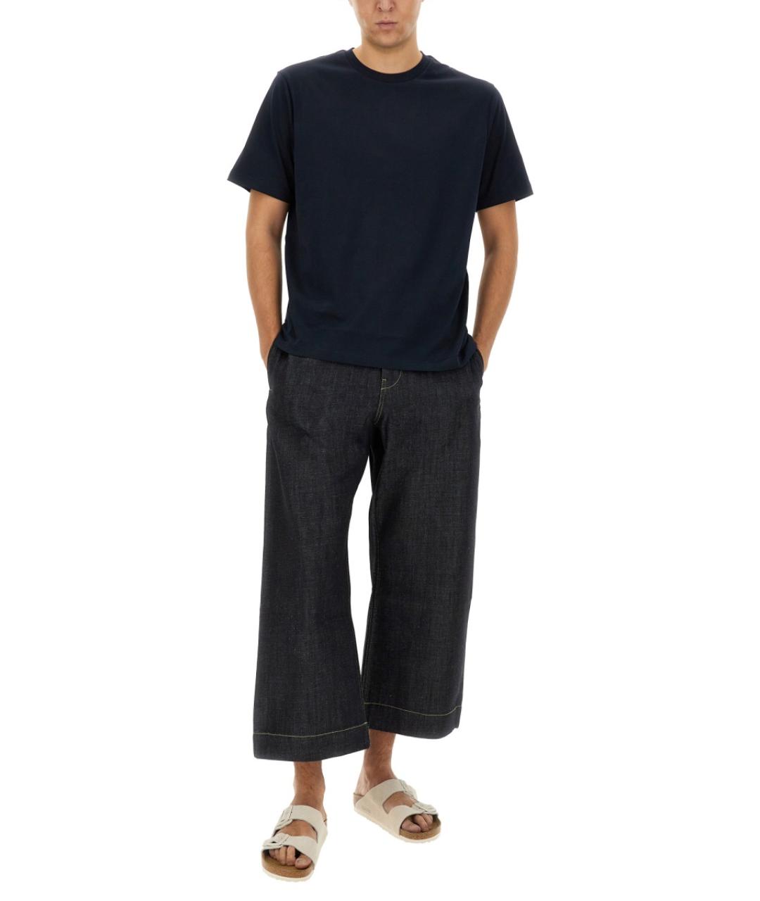 STUDIO NICHOLSON Синяя хлопковая футболка, фото 2