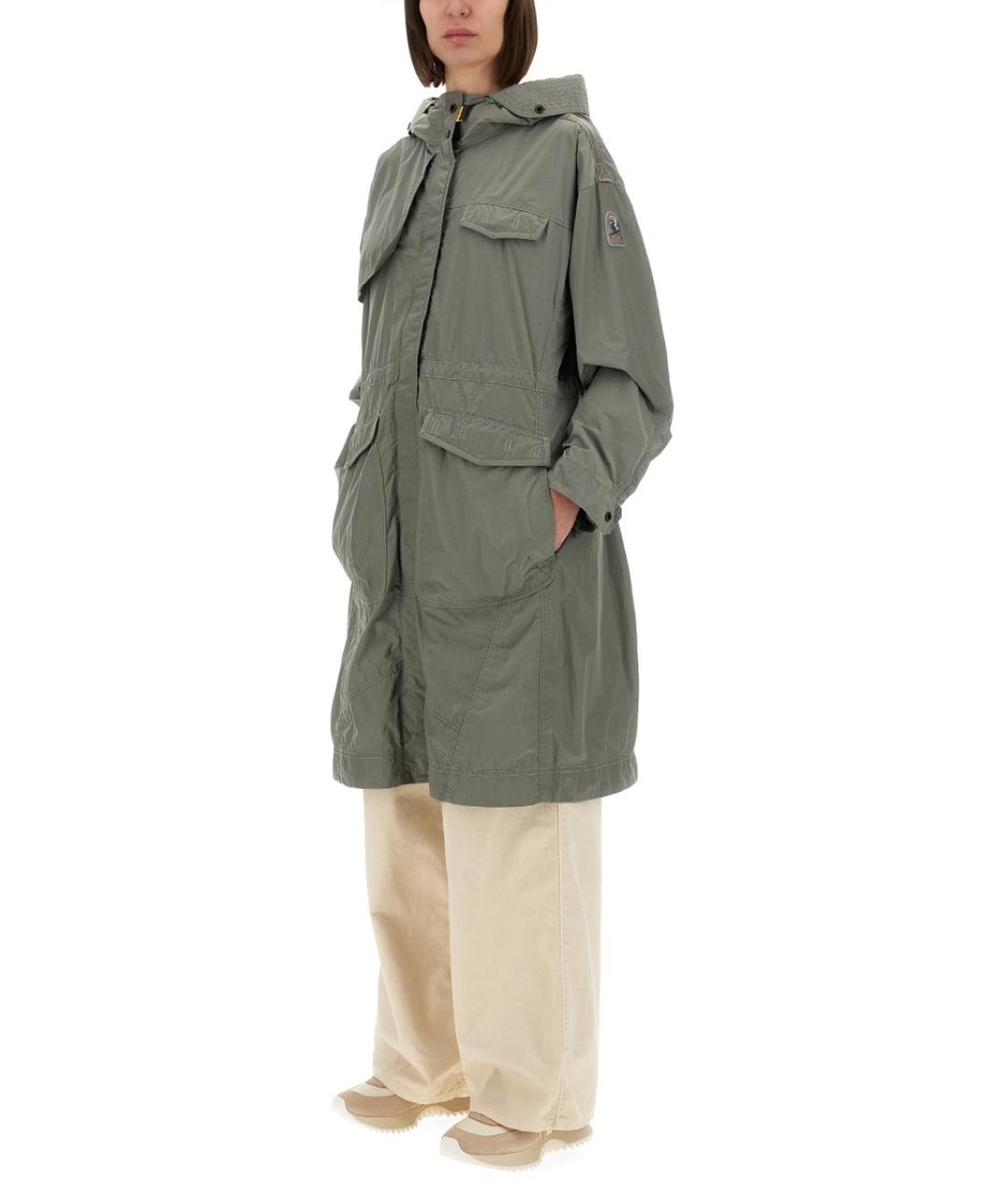 PARAJUMPERS Зеленый полиамидовый тренч/плащ, фото 4