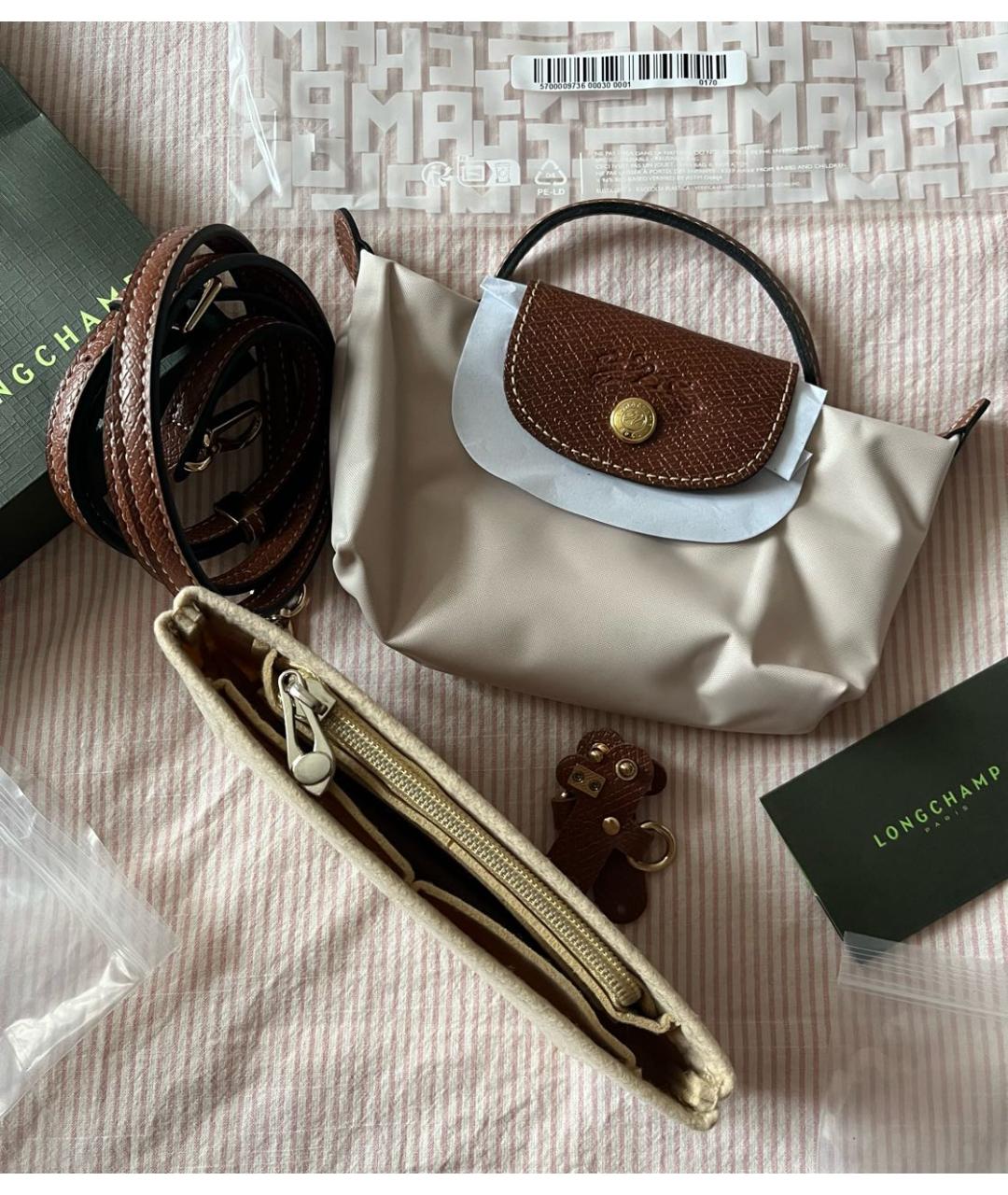 LONGCHAMP Бежевая сумка с короткими ручками, фото 2