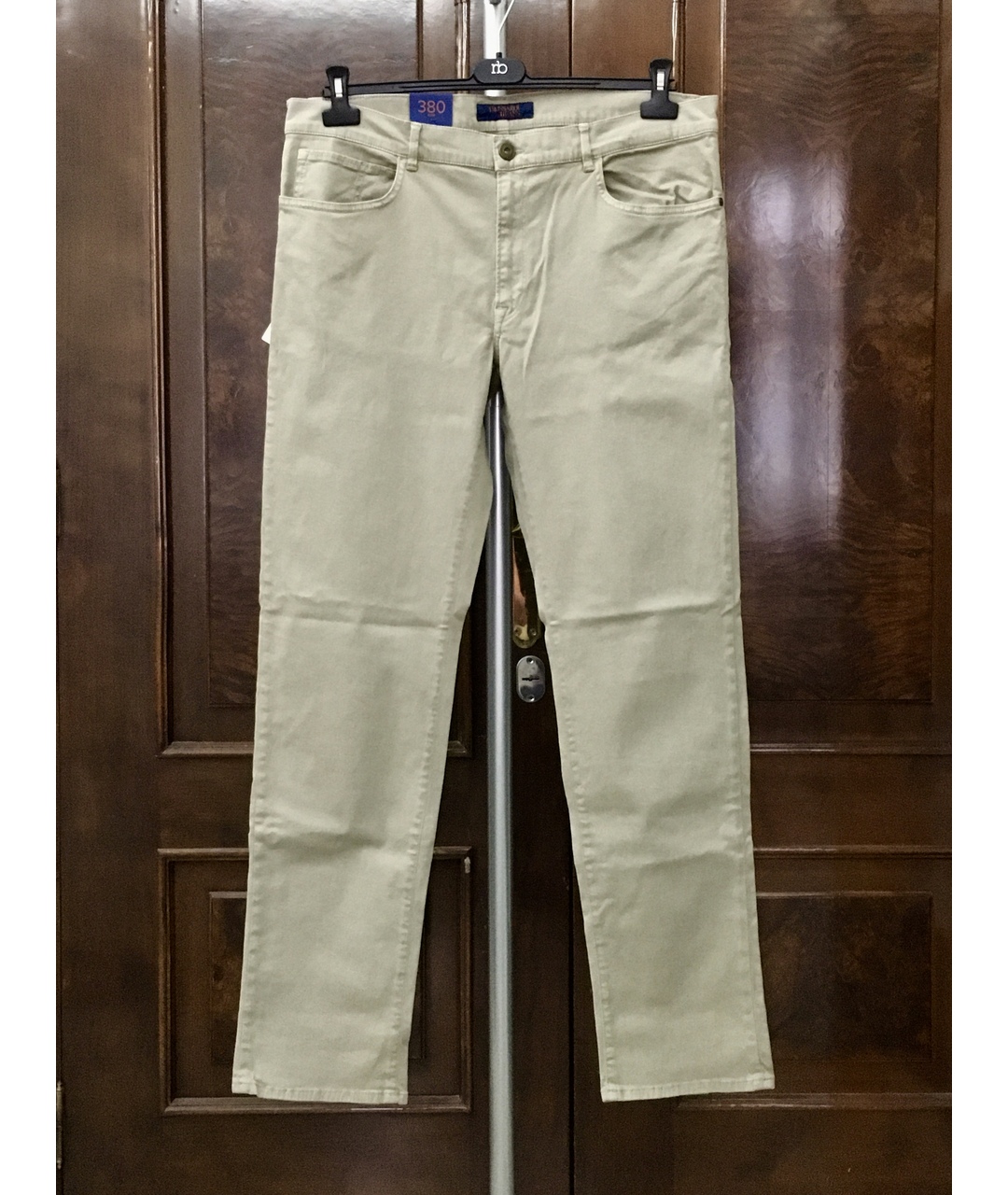 TRUSSARDI JEANS Бежевые хлопко-эластановые прямые джинсы, фото 6