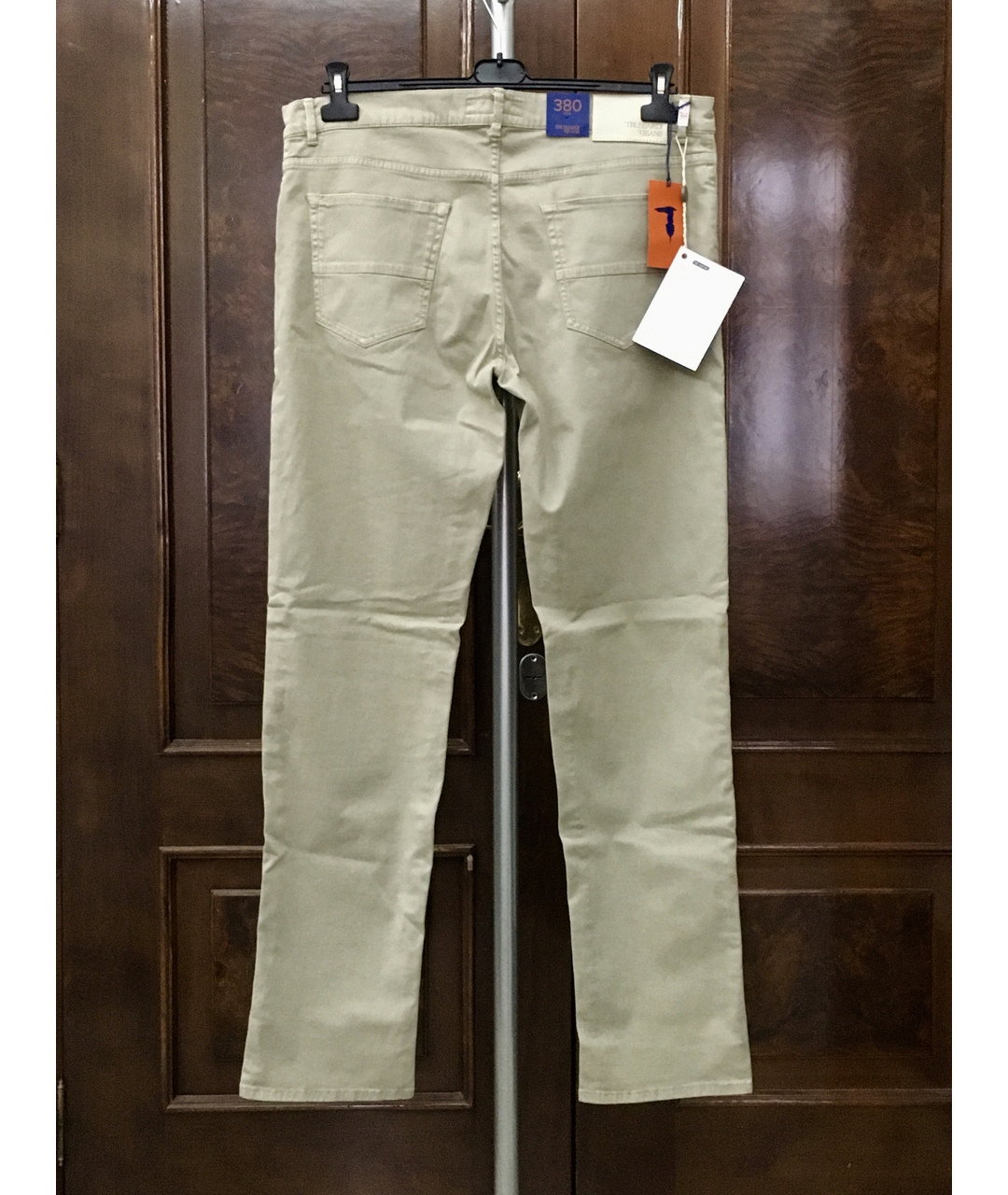 TRUSSARDI JEANS Бежевые хлопко-эластановые прямые джинсы, фото 2