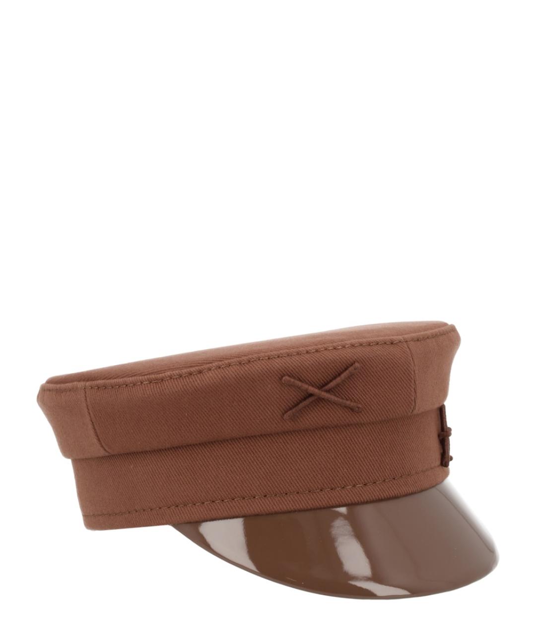 RUSLAN BAGINSKIY Коричневая хлопковая кепка, фото 3