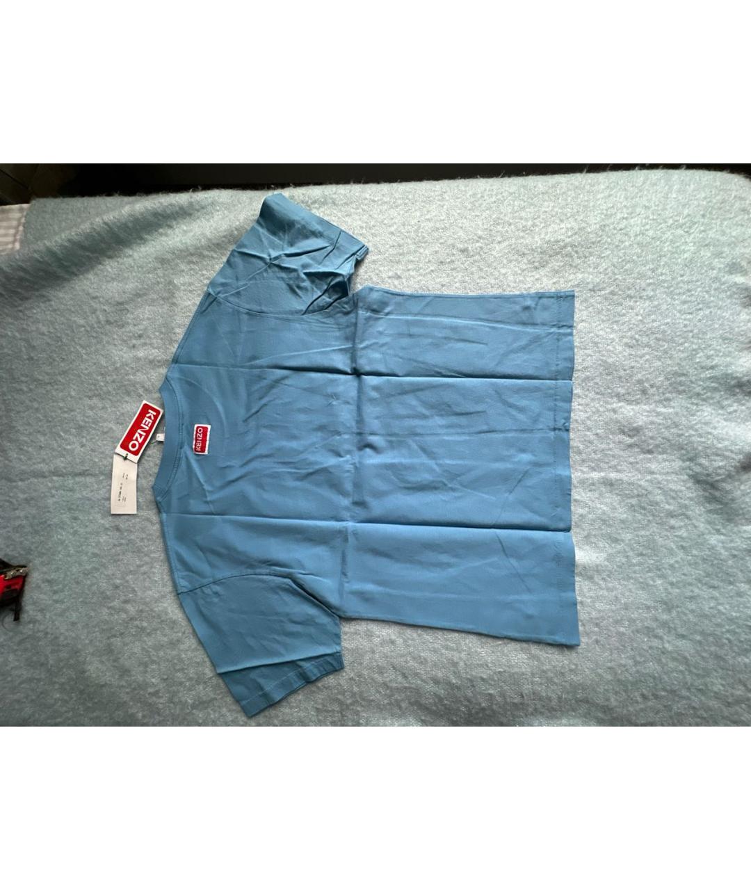 KENZO Голубая хлопковая футболка, фото 2