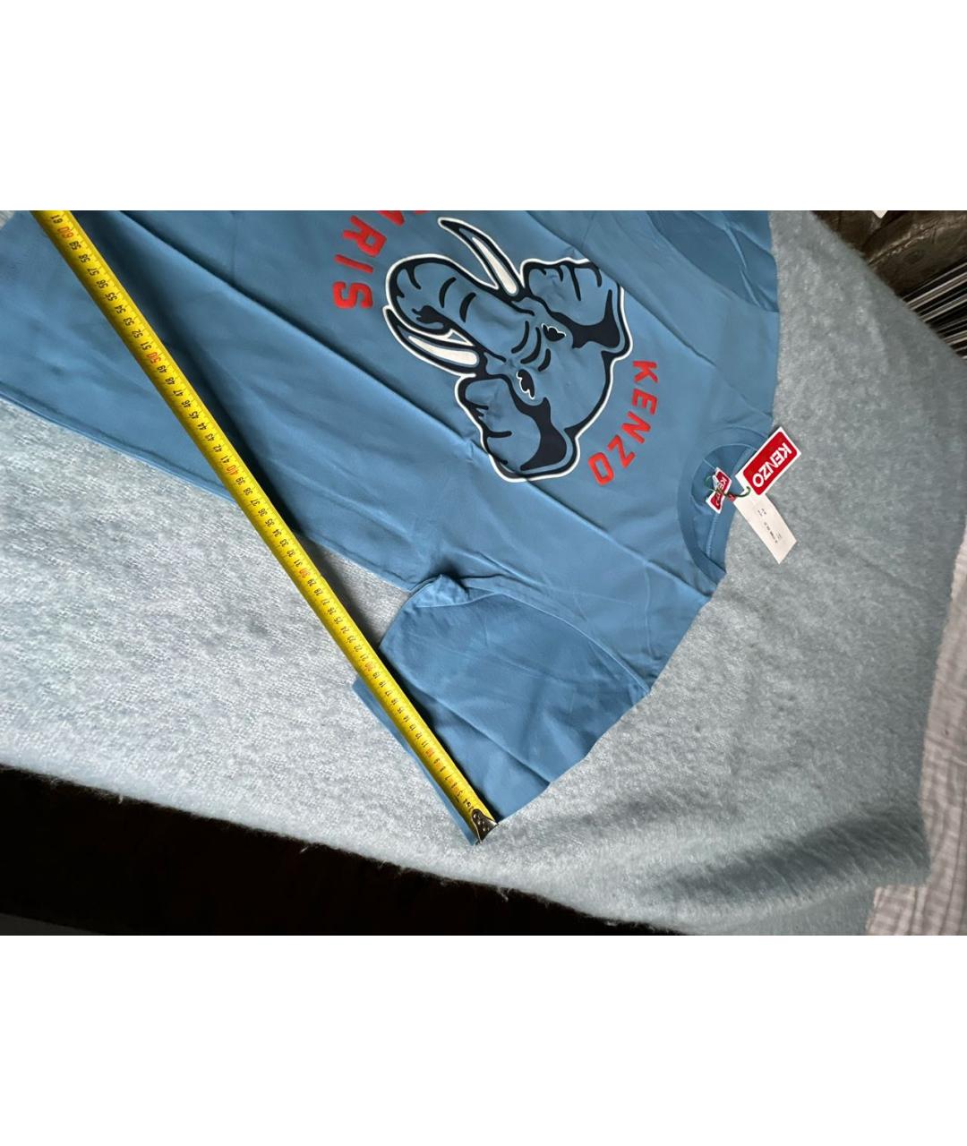 KENZO Голубая хлопковая футболка, фото 7