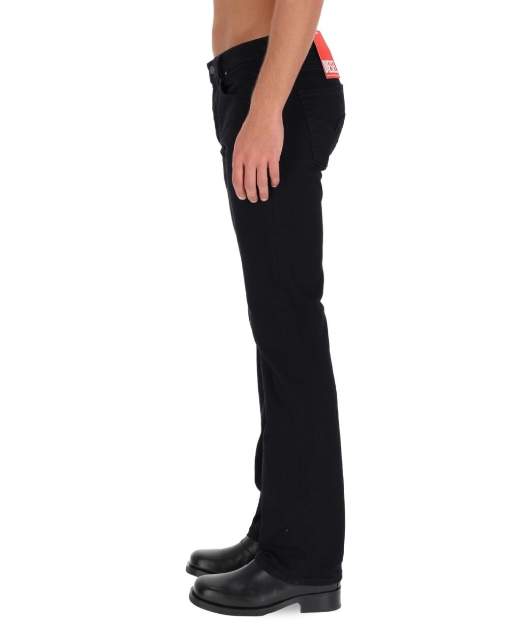 DIESEL Черные хлопковые прямые джинсы, фото 3