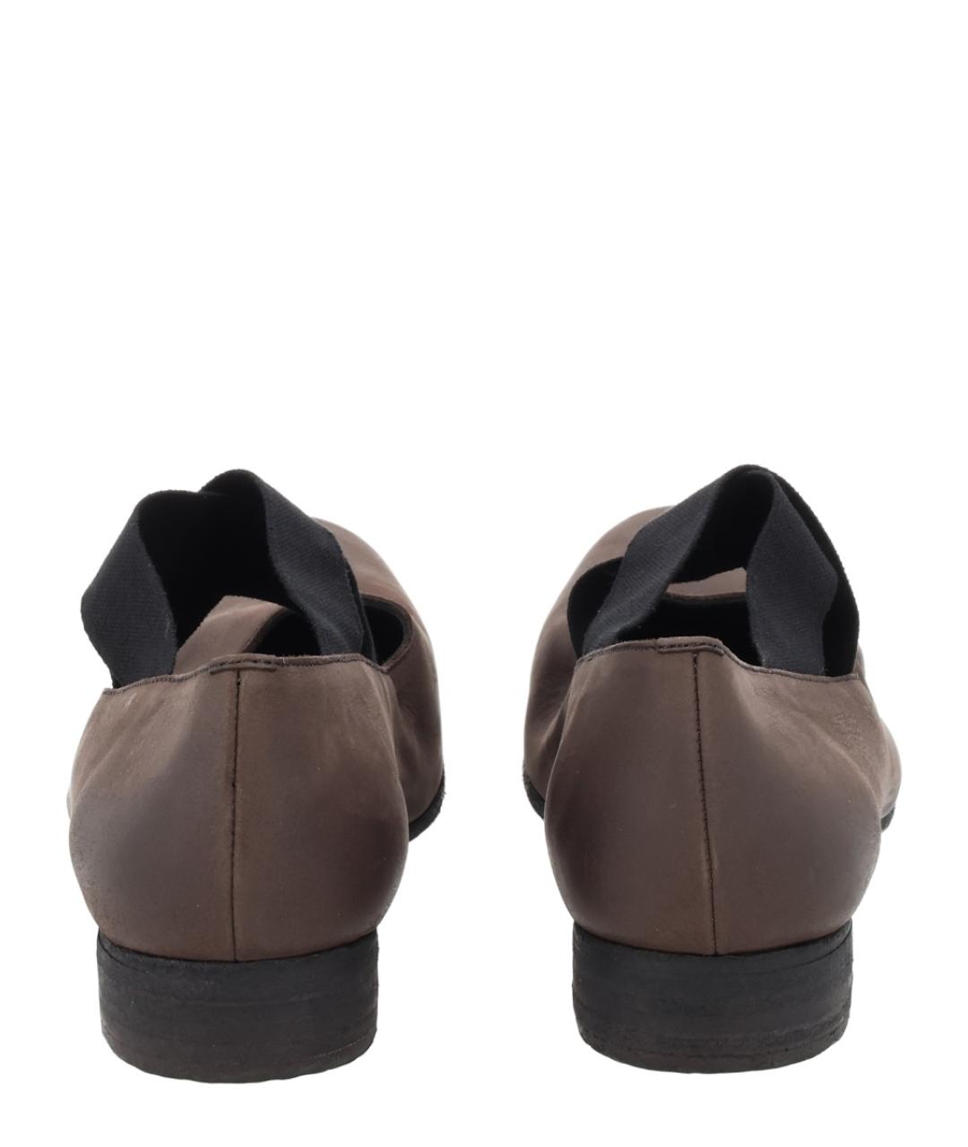 UMA WANG Коричневые кожаные балетки, фото 4