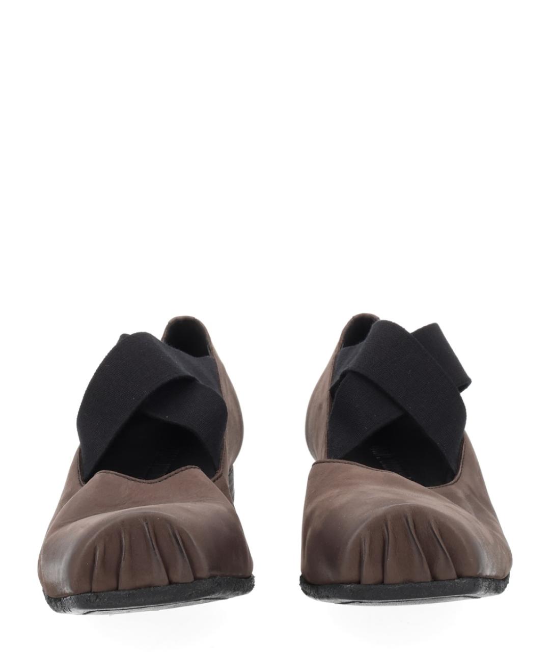 UMA WANG Коричневые кожаные балетки, фото 3