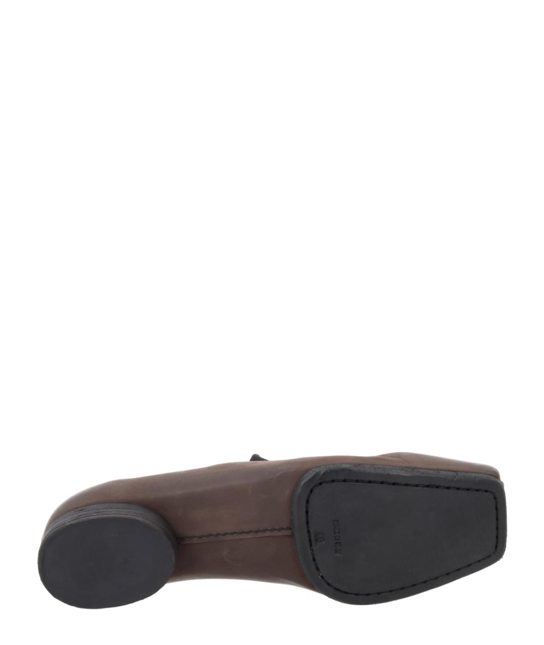 UMA WANG Коричневые кожаные балетки, фото 6