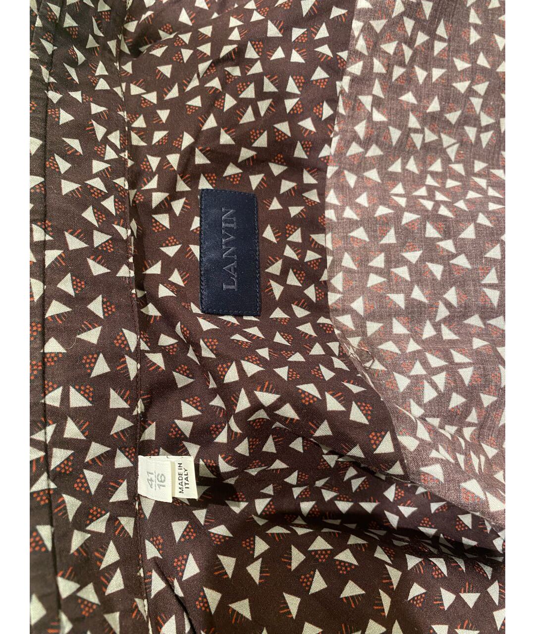 LANVIN Бордовая хлопковая кэжуал рубашка, фото 6