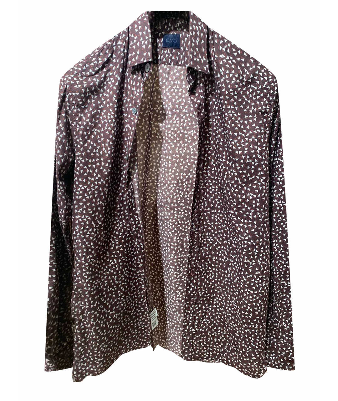 LANVIN Бордовая хлопковая кэжуал рубашка, фото 1