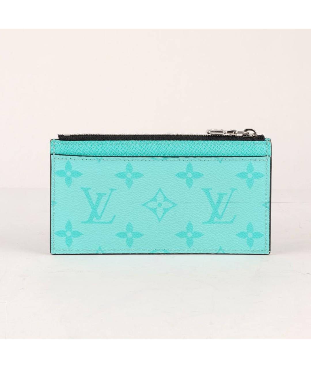 LOUIS VUITTON Бирюзовый кожаный кардхолдер, фото 3