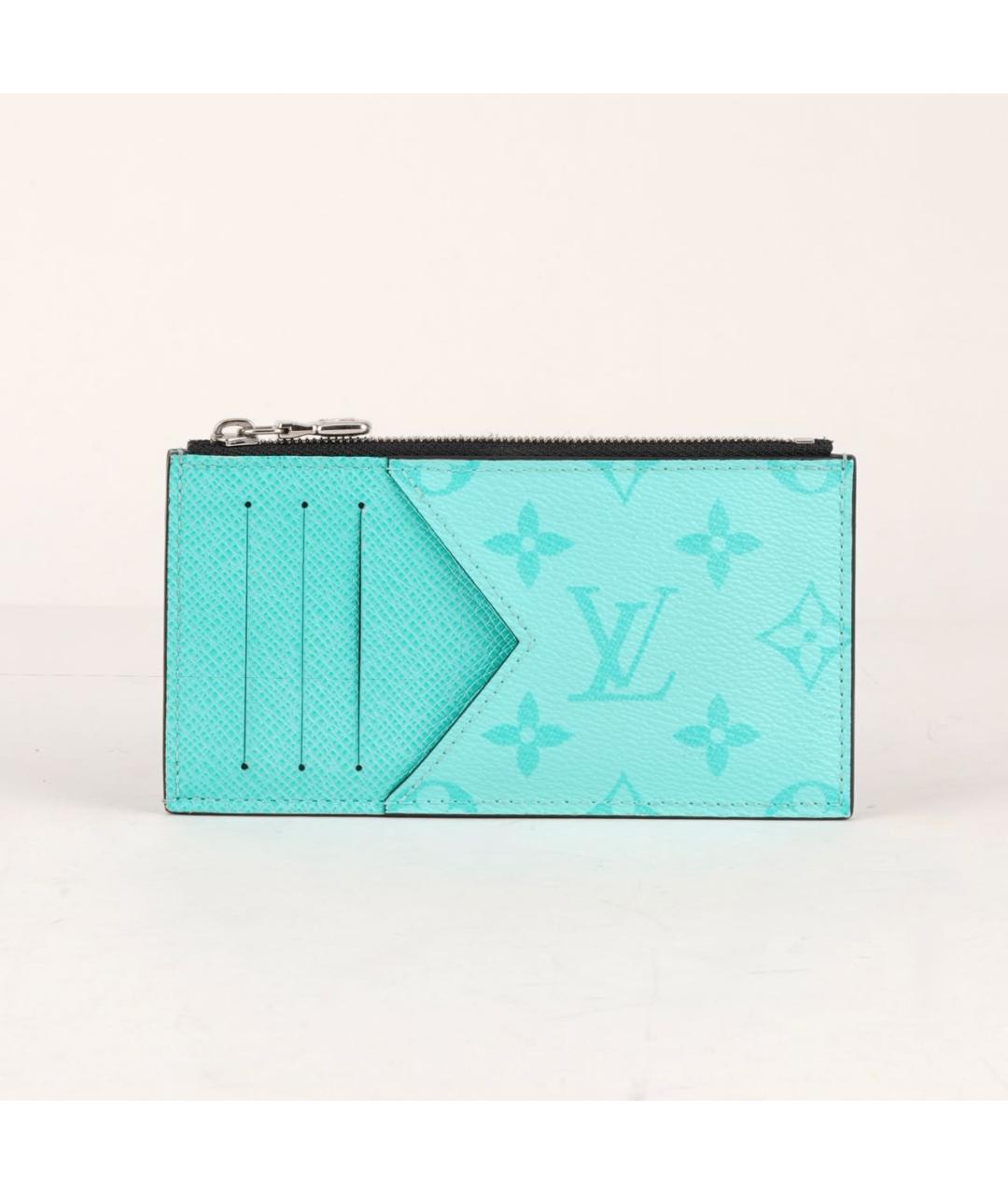 LOUIS VUITTON Бирюзовый кожаный кардхолдер, фото 7