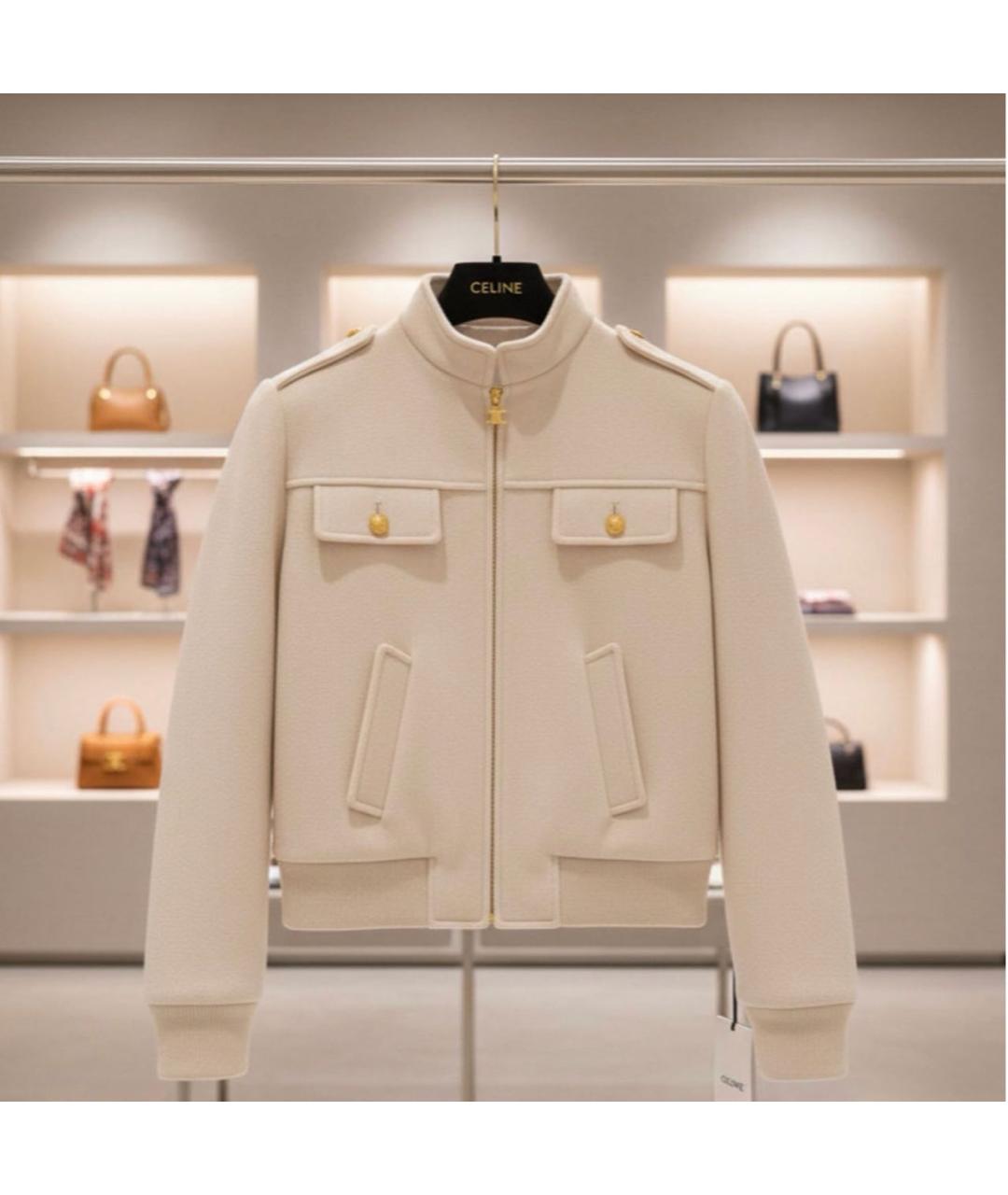 CELINE Бежевая кашемировая куртка, фото 6