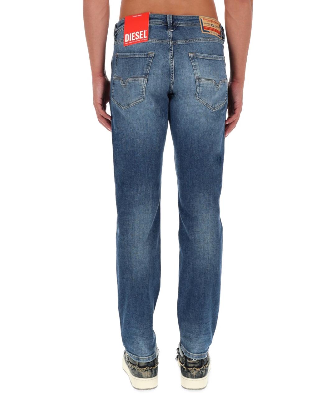 DIESEL Синие хлопковые прямые джинсы, фото 4