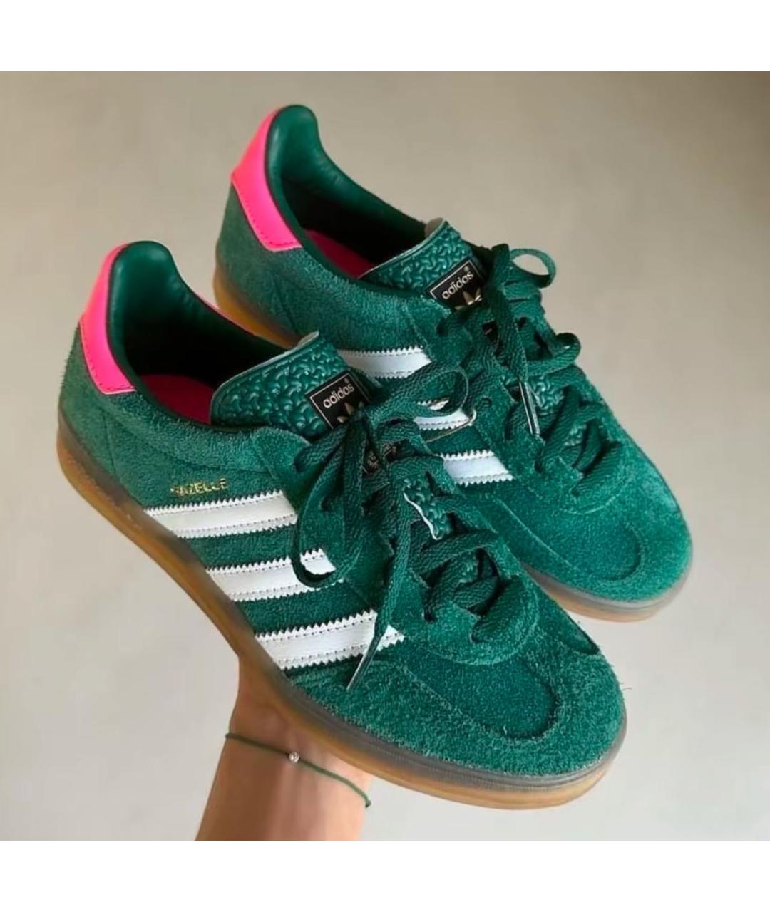 ADIDAS Зеленые замшевые кроссовки, фото 2