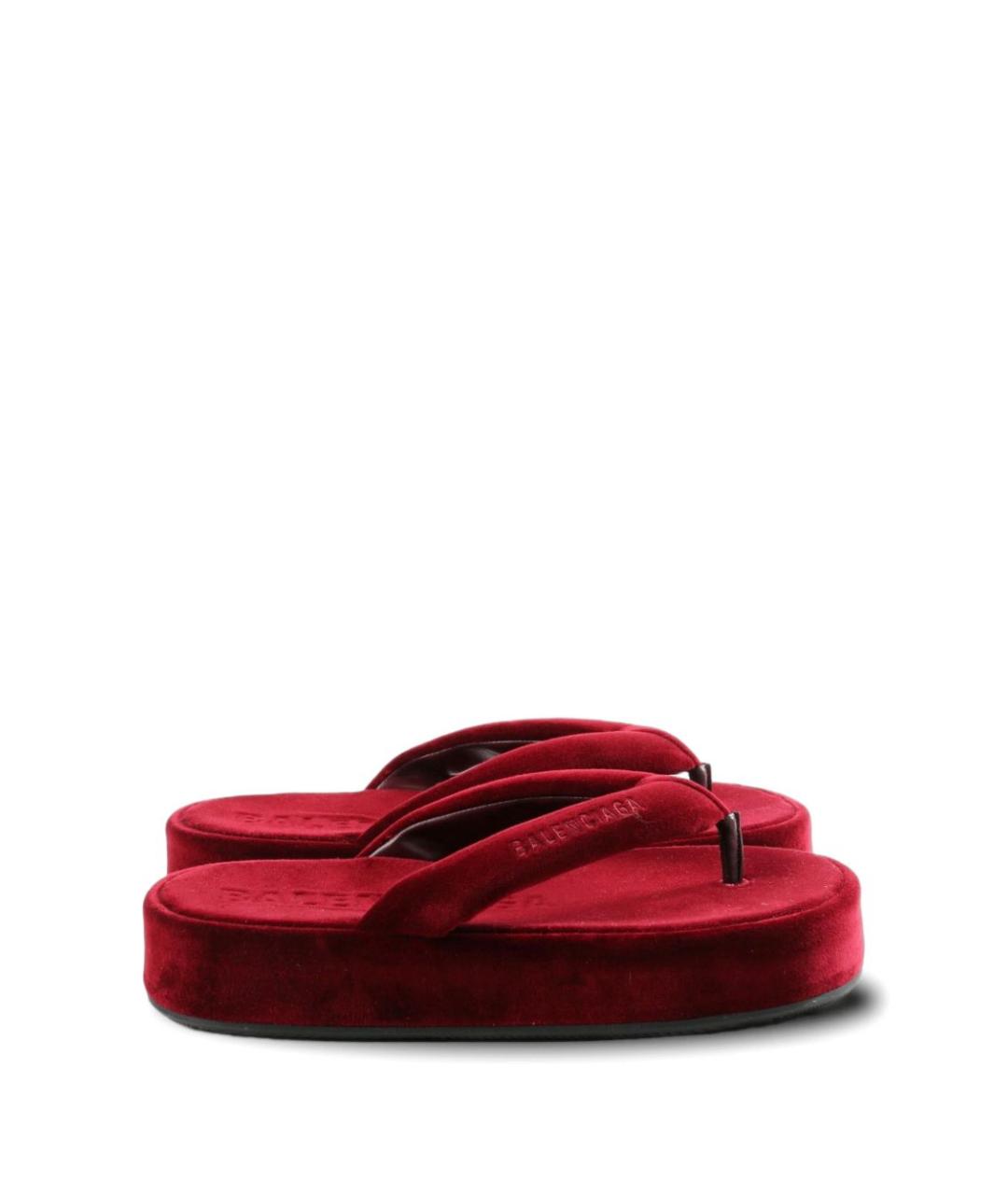 BALENCIAGA Красные текстильные шлепанцы, фото 1