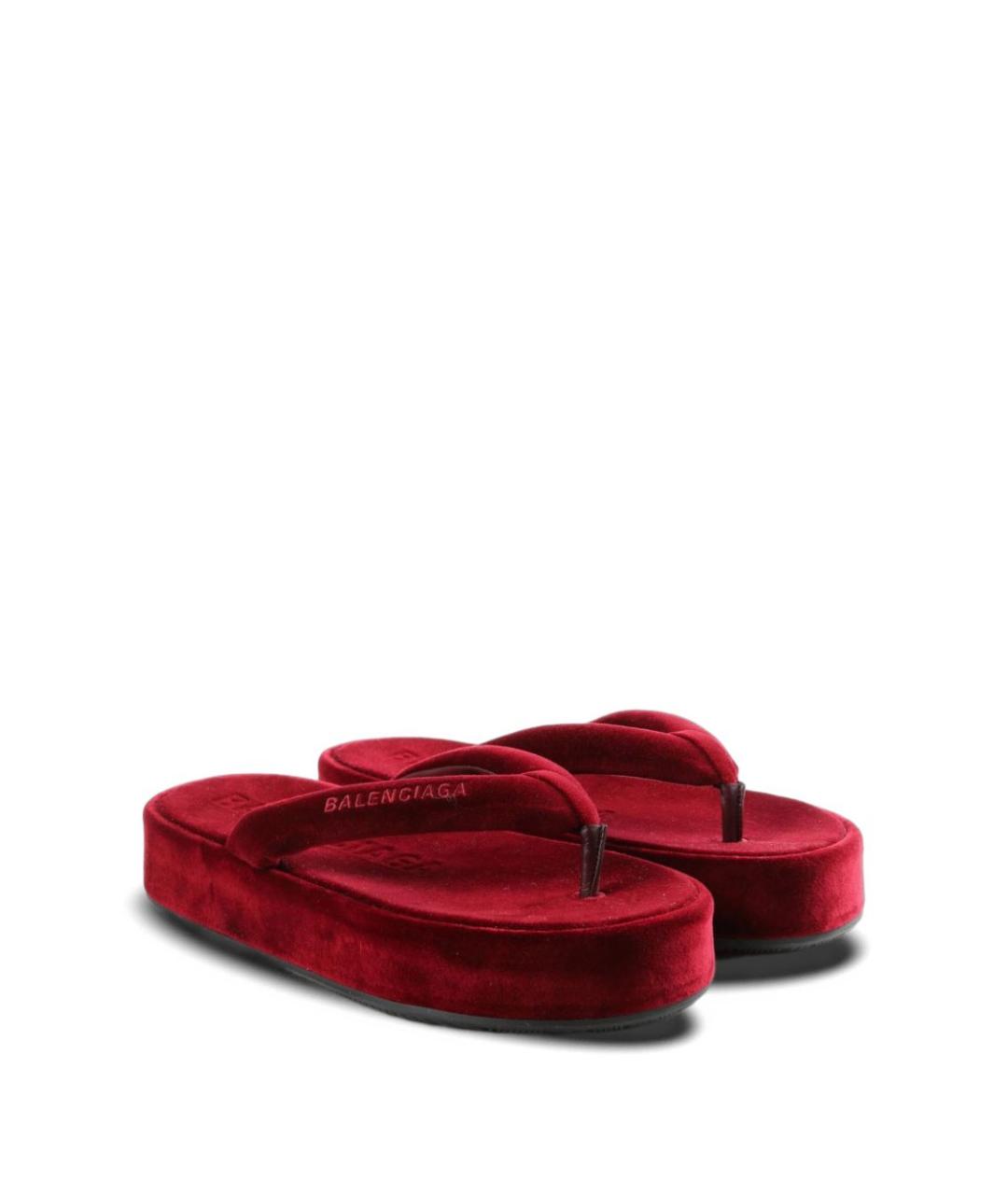 BALENCIAGA Красные текстильные шлепанцы, фото 2