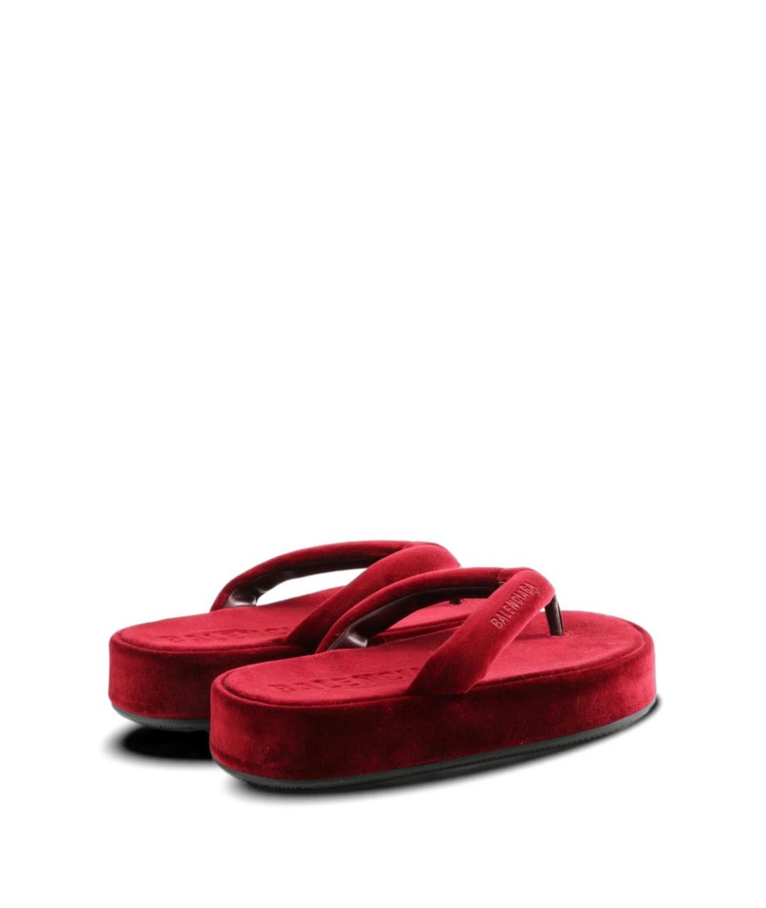 BALENCIAGA Красные текстильные шлепанцы, фото 3