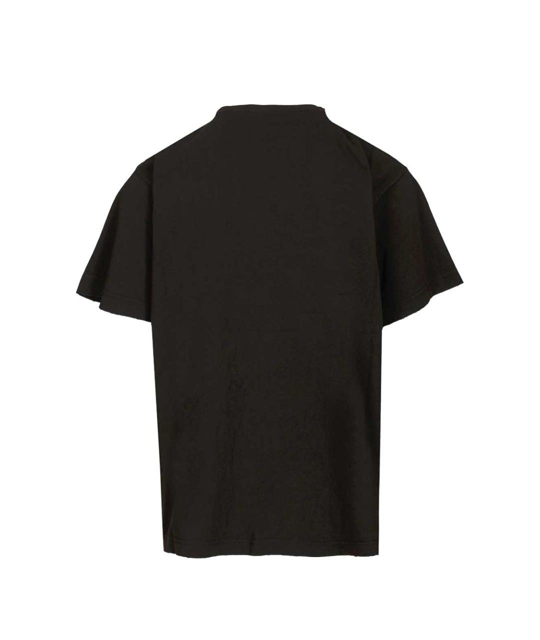 BALENCIAGA Черная хлопковая футболка, фото 2