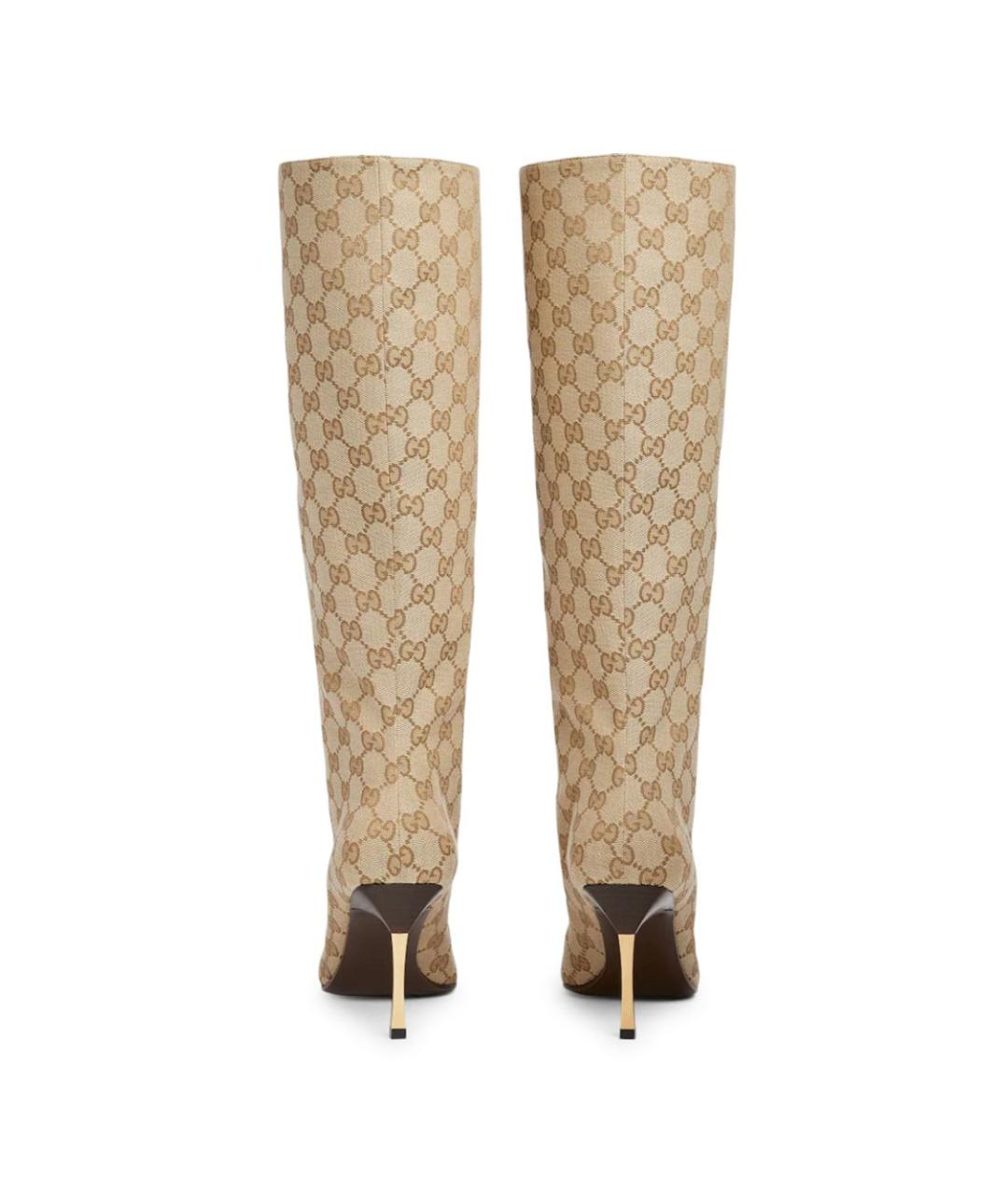GUCCI Бежевые текстильные сапоги, фото 2