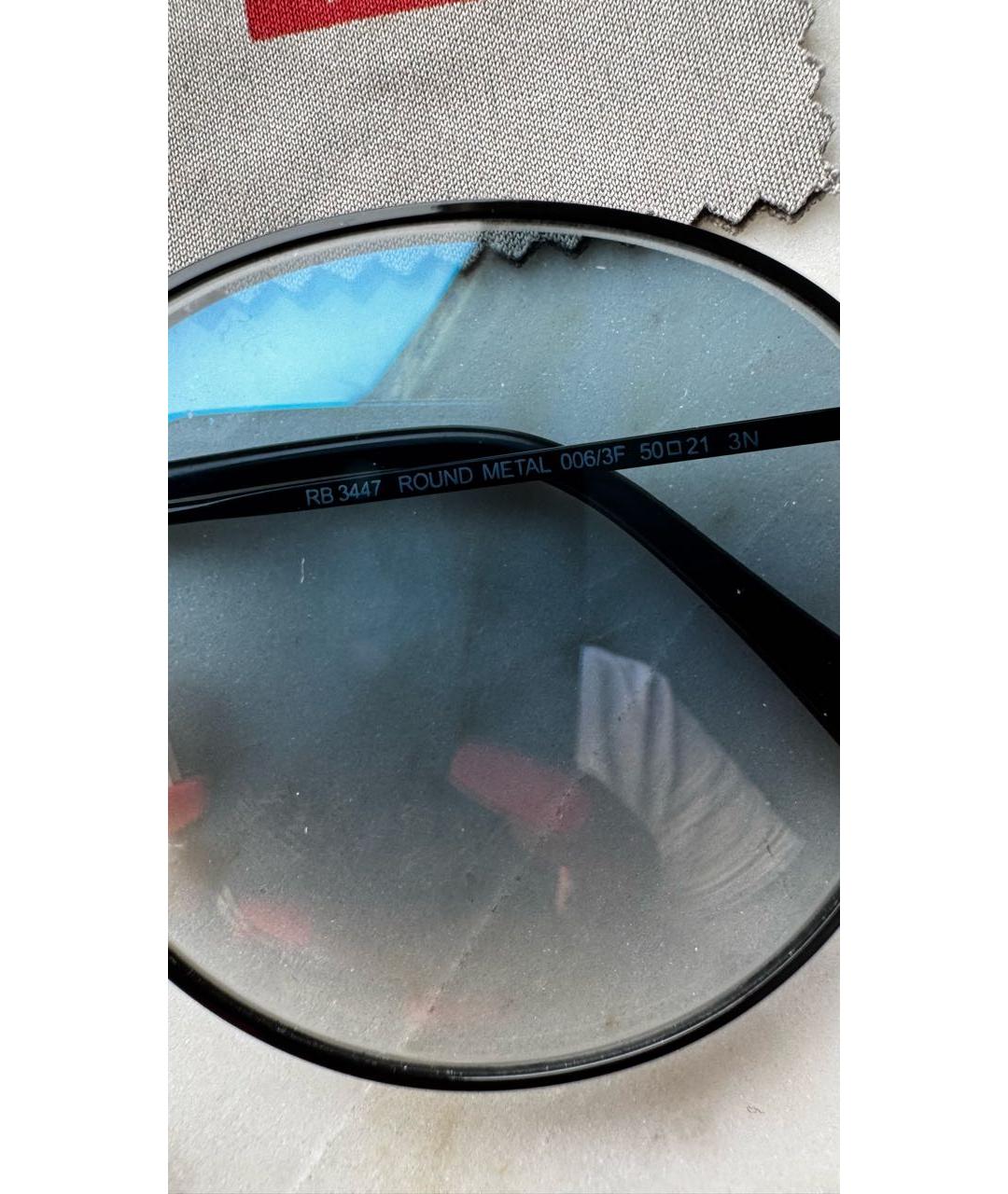 RAY BAN Черные металлические солнцезащитные очки, фото 3