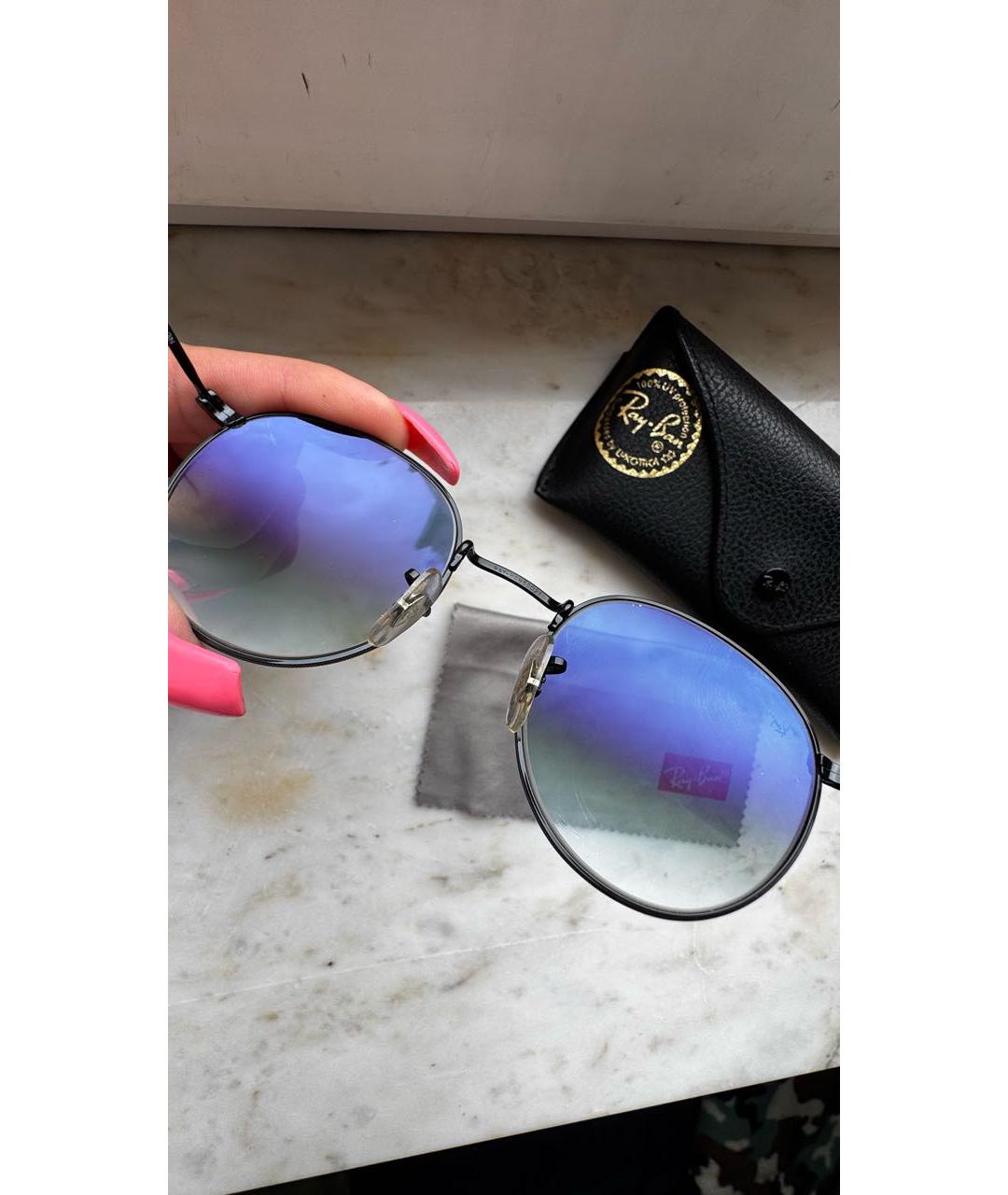 RAY BAN Черные металлические солнцезащитные очки, фото 7