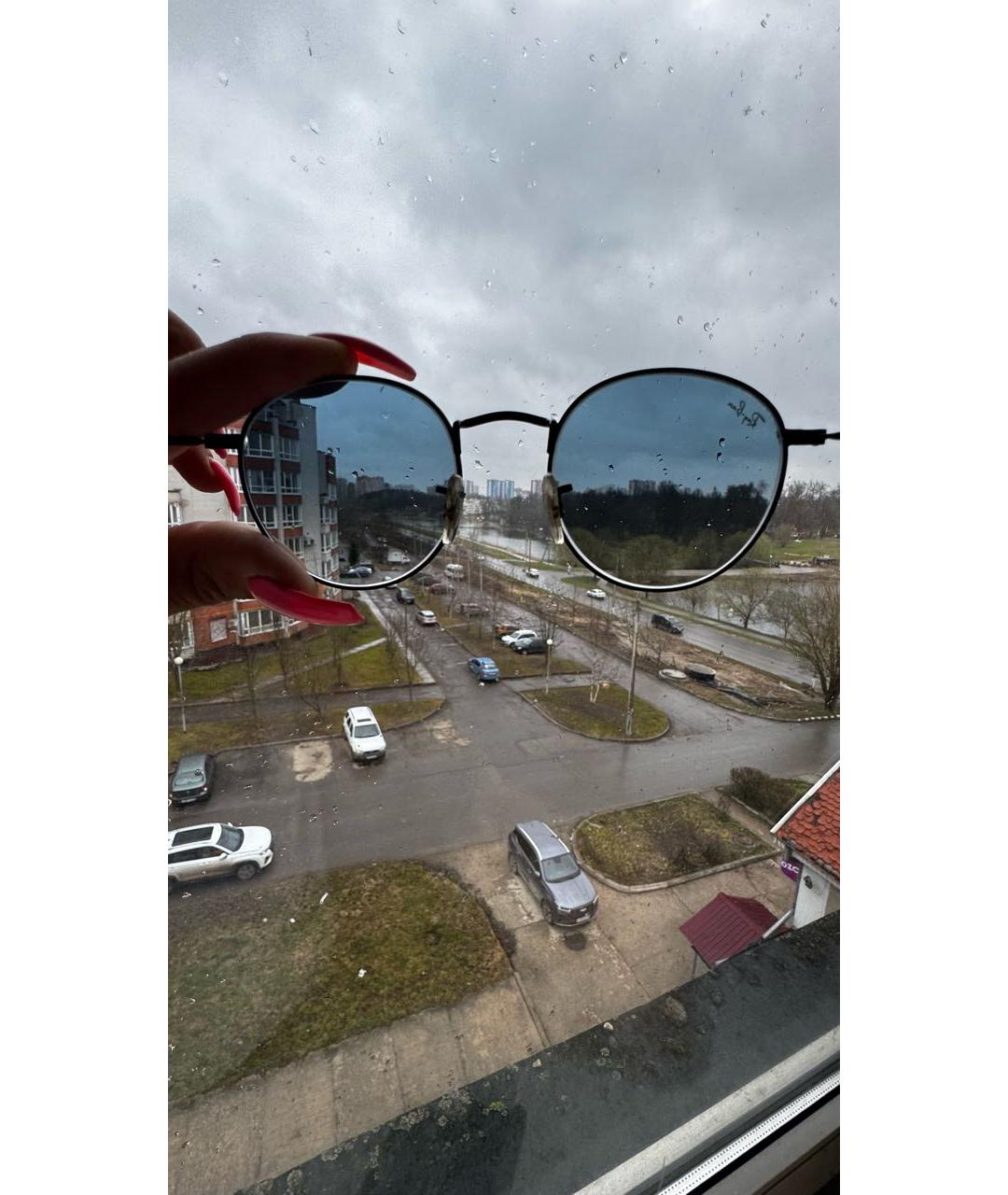 RAY BAN Черные металлические солнцезащитные очки, фото 6