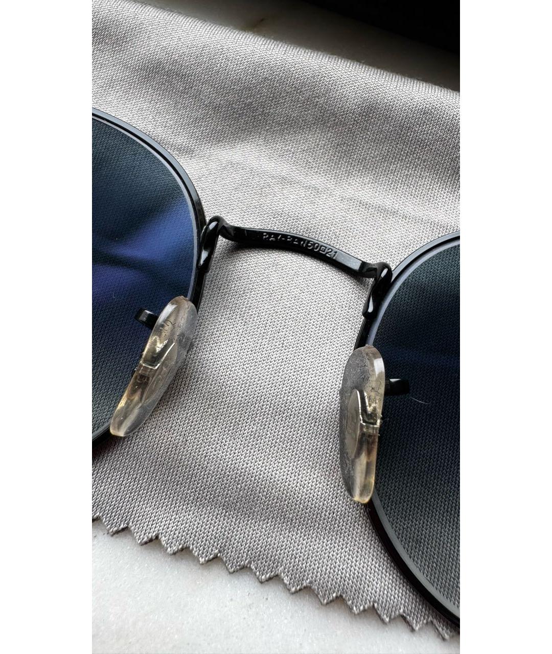 RAY BAN Черные металлические солнцезащитные очки, фото 4