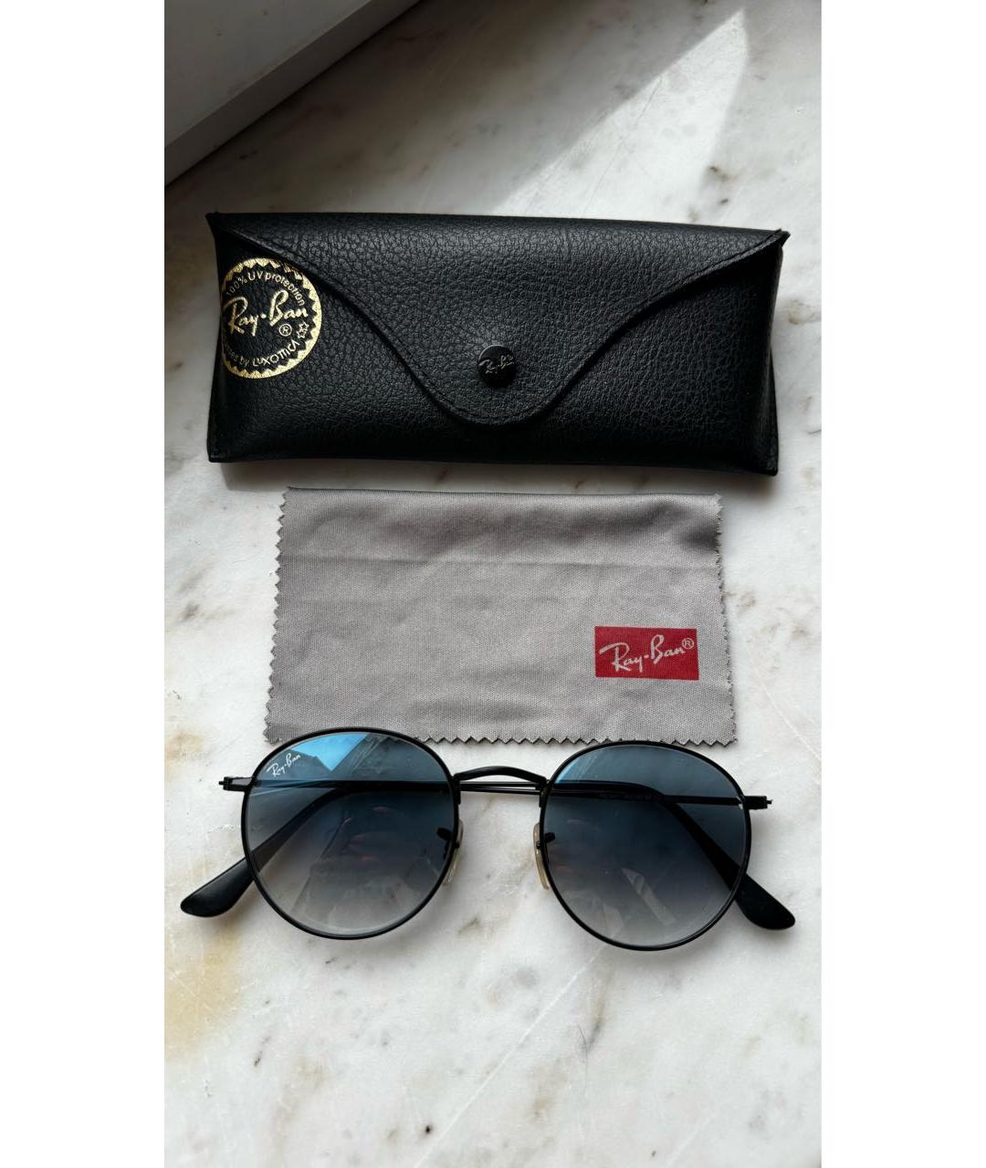 RAY BAN Черные металлические солнцезащитные очки, фото 8