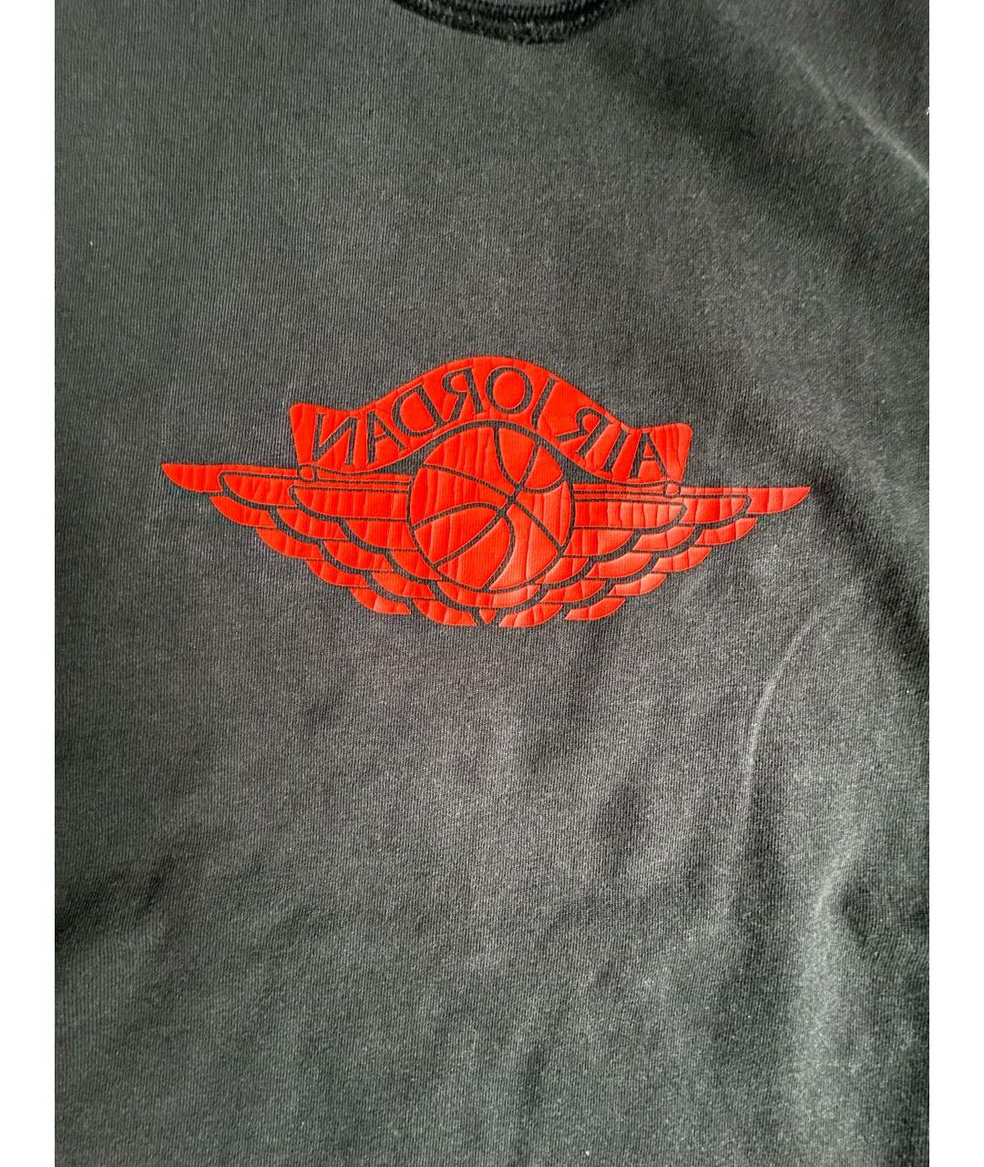 JORDAN Черная хлопковая футболка, фото 4