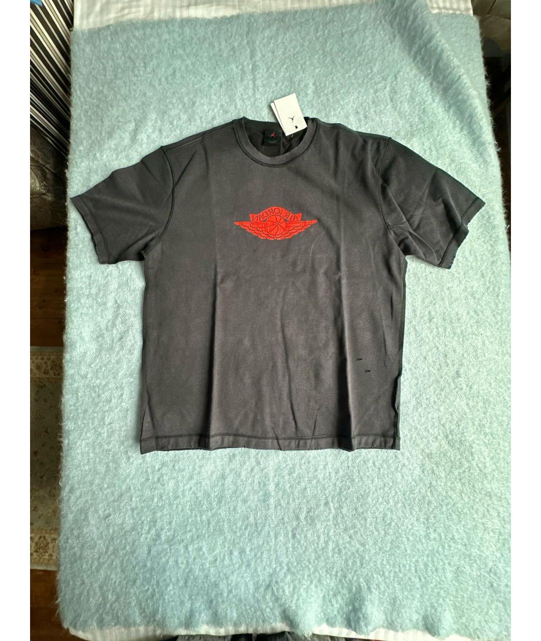 JORDAN Черная хлопковая футболка, фото 9