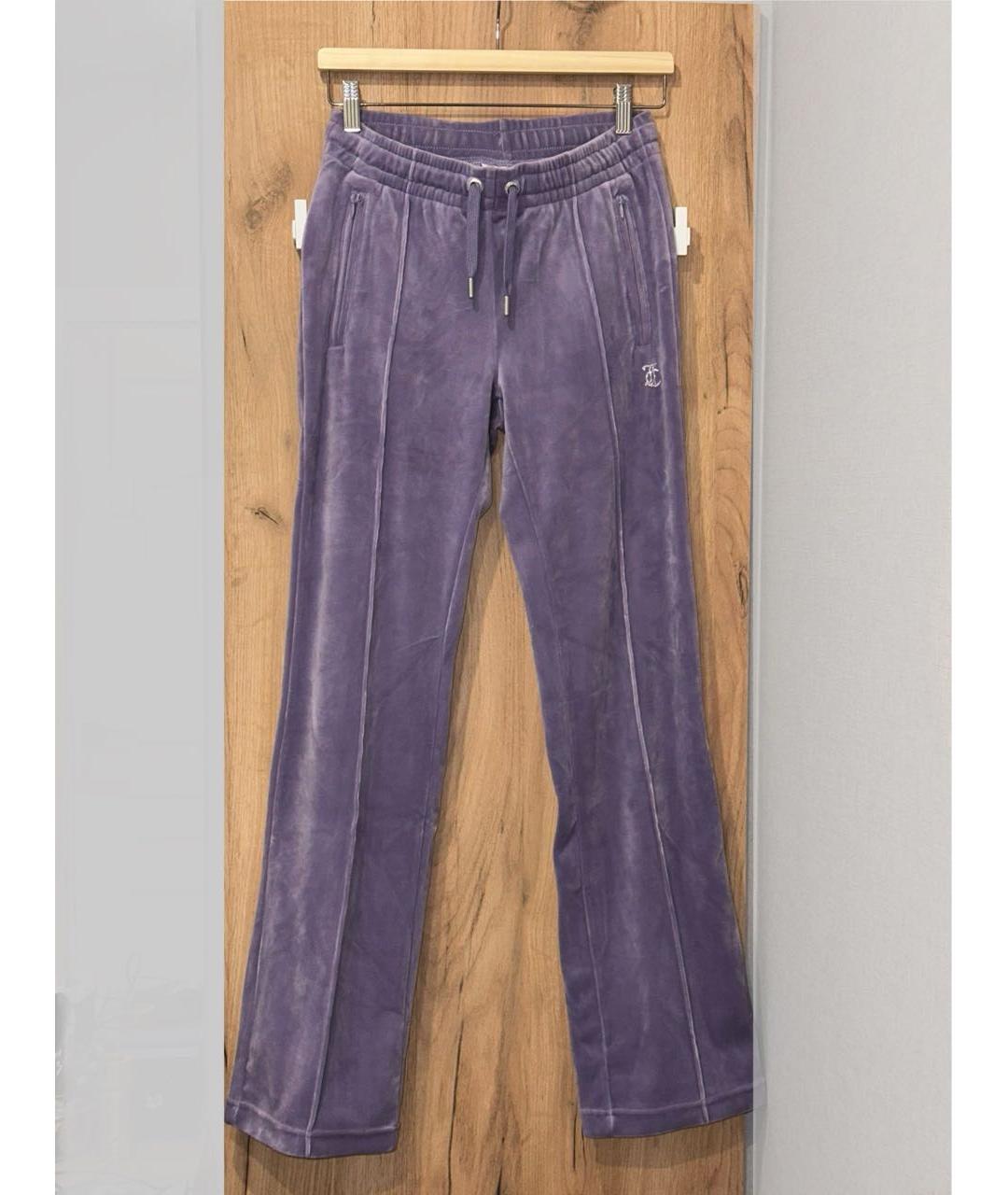 JUICY COUTURE Фиолетовый велюровый костюм с брюками, фото 5