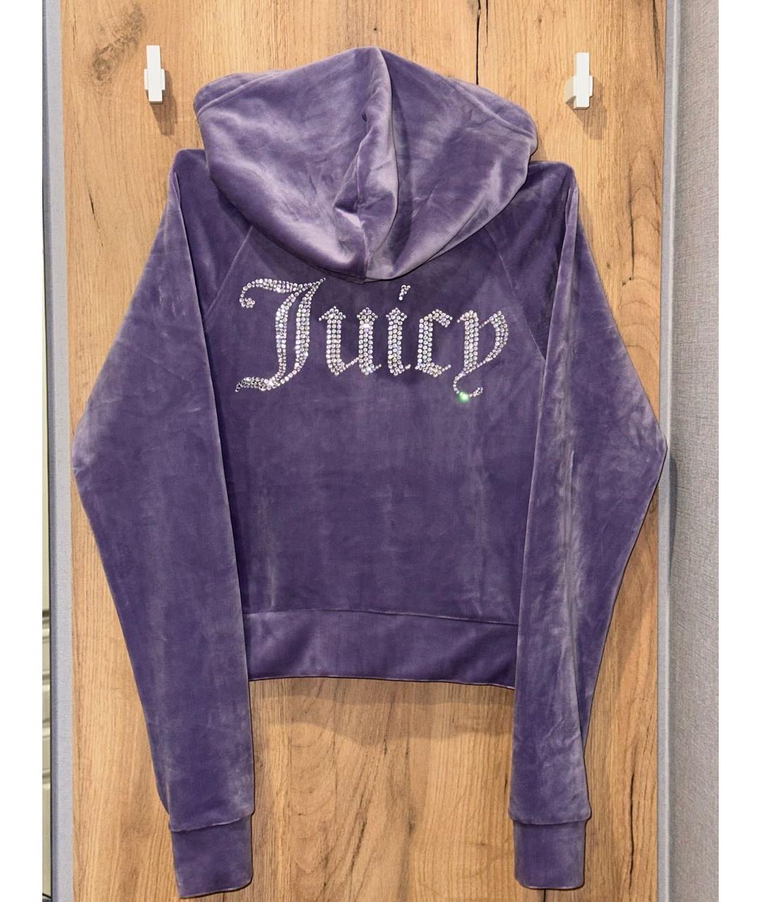 JUICY COUTURE Фиолетовый велюровый костюм с брюками, фото 2