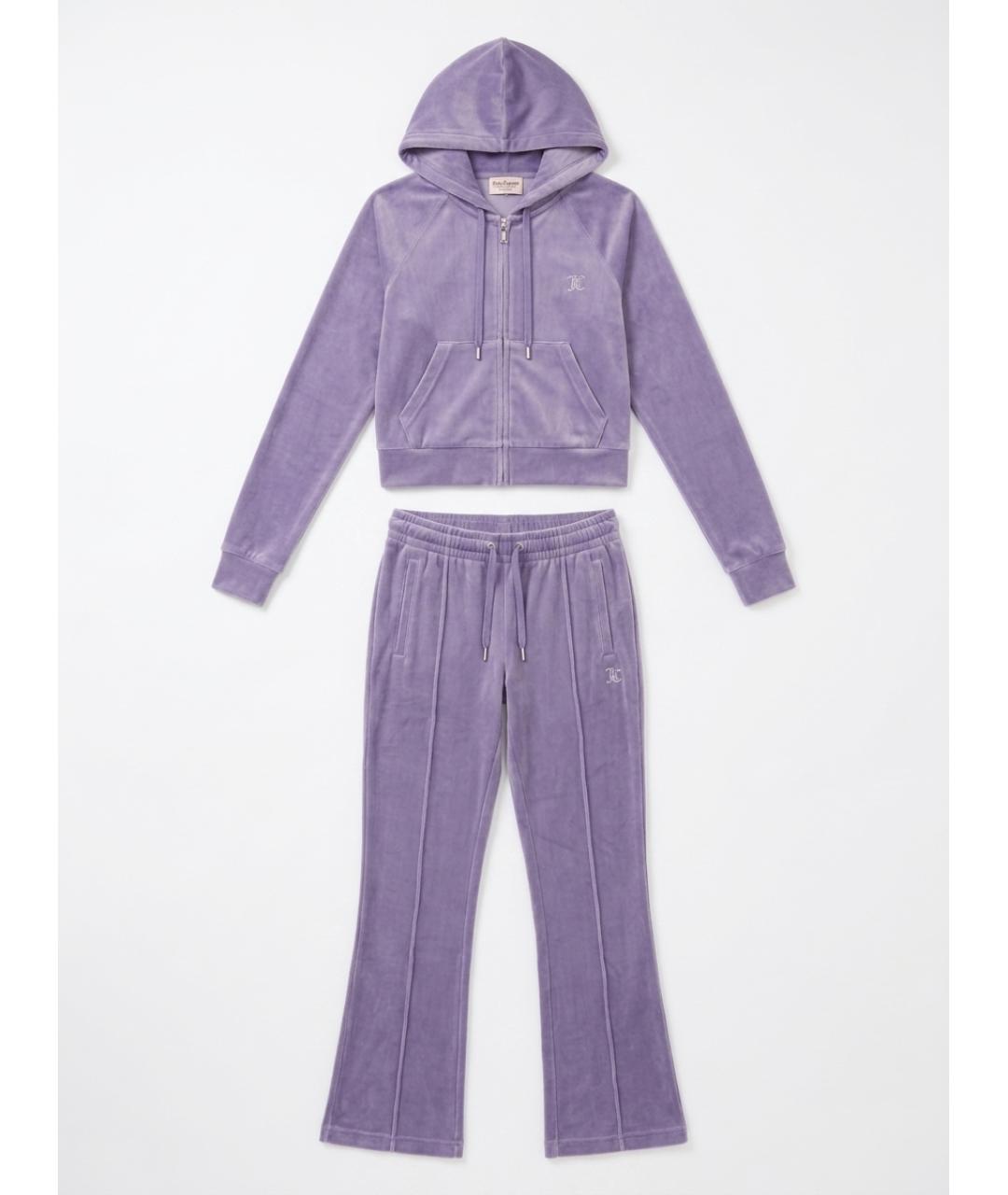 JUICY COUTURE Фиолетовый велюровый костюм с брюками, фото 10