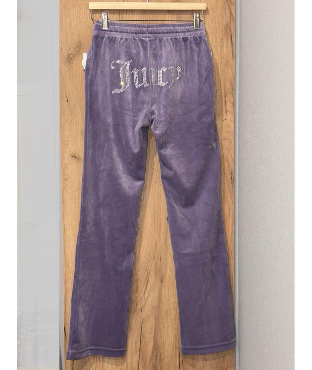 JUICY COUTURE Фиолетовый велюровый костюм с брюками, фото 4