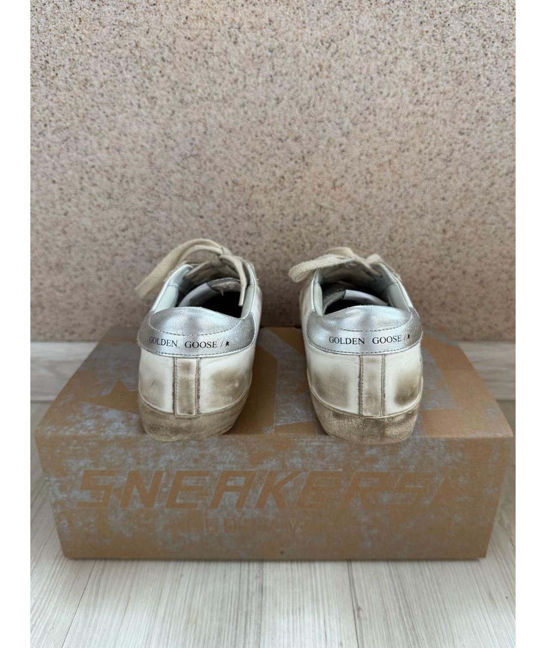 GOLDEN GOOSE DELUXE BRAND Бежевые кожаные кеды, фото 4