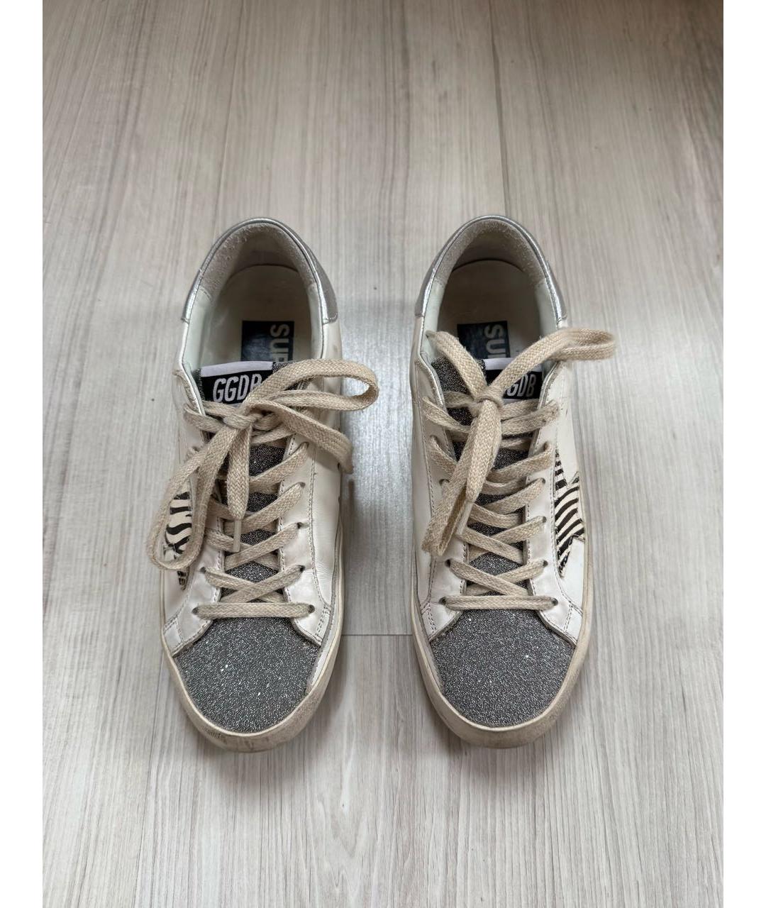 GOLDEN GOOSE DELUXE BRAND Бежевые кожаные кеды, фото 2