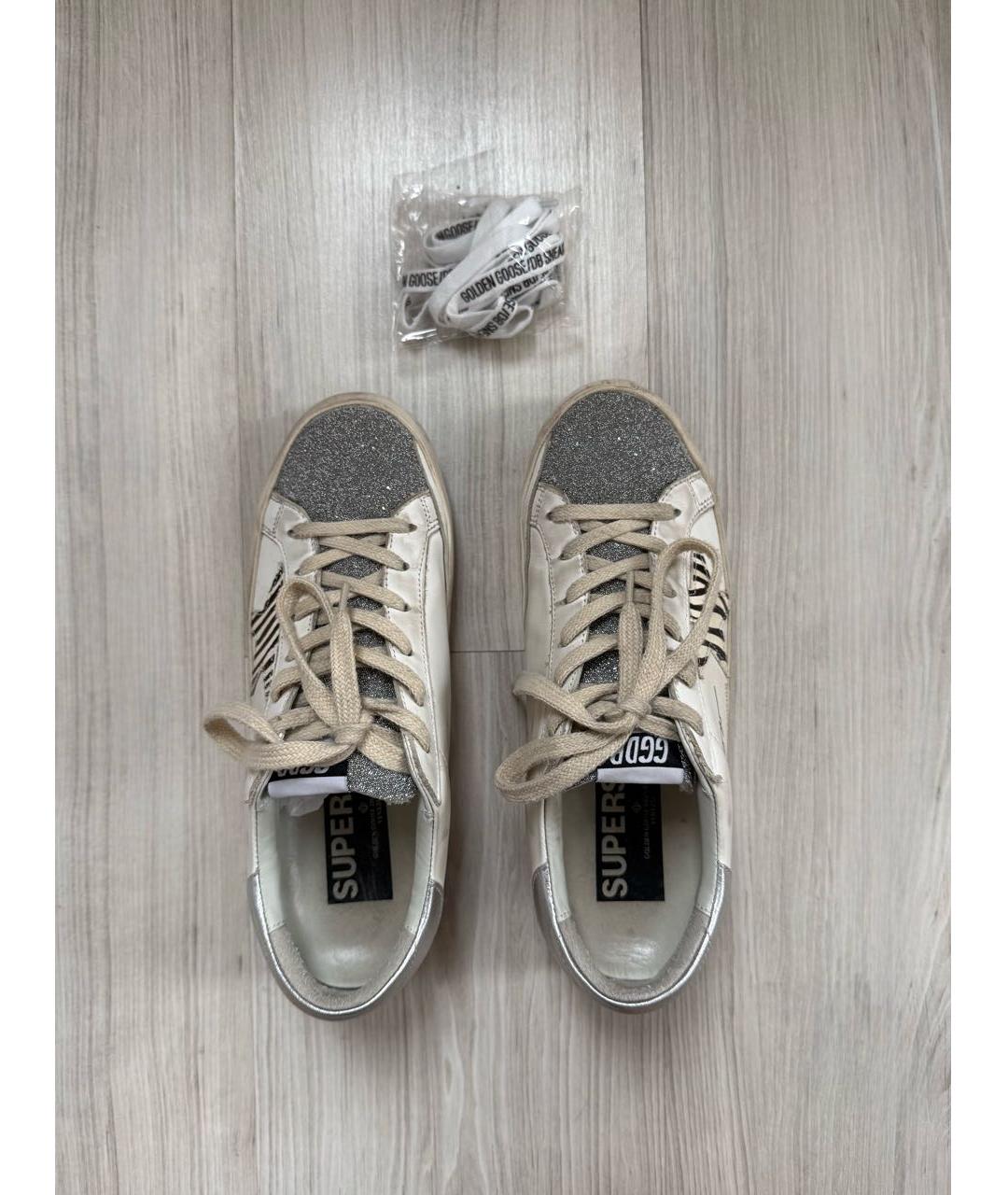 GOLDEN GOOSE DELUXE BRAND Бежевые кожаные кеды, фото 3