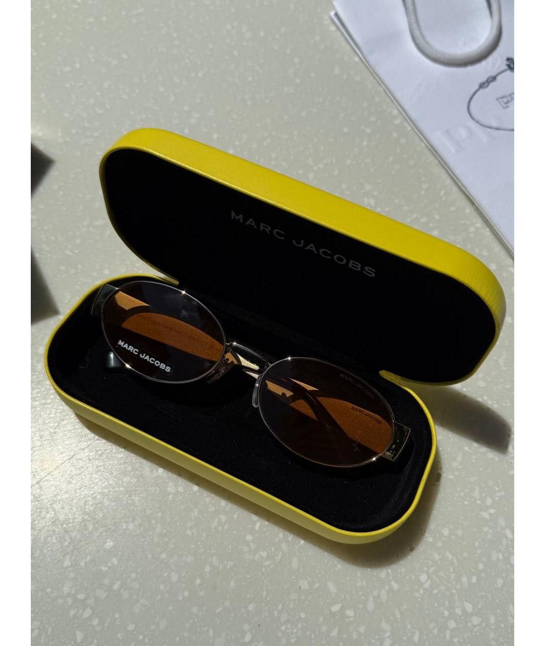 MARC JACOBS Золотые металлические солнцезащитные очки, фото 4