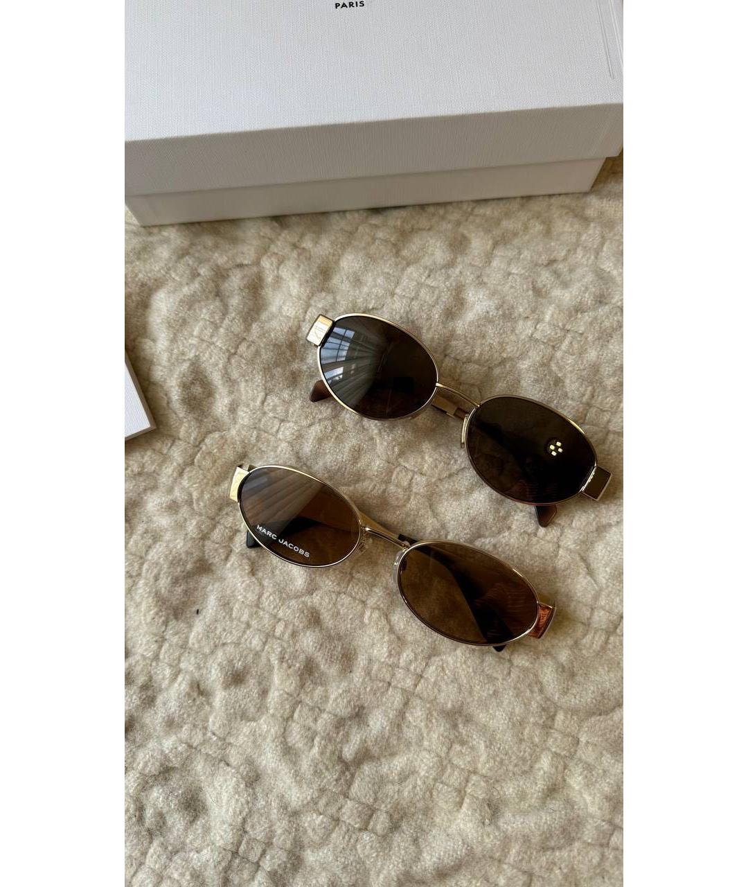 MARC JACOBS Золотые металлические солнцезащитные очки, фото 2