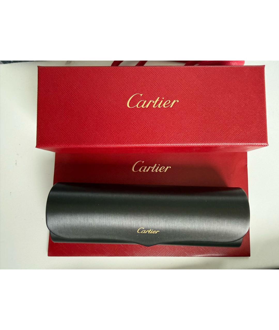 CARTIER Золотые металлические солнцезащитные очки, фото 4