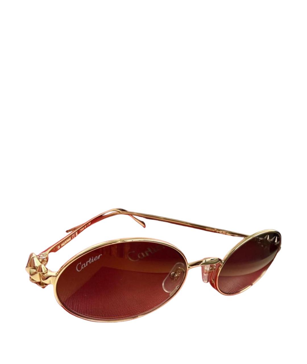 CARTIER Золотые металлические солнцезащитные очки, фото 1