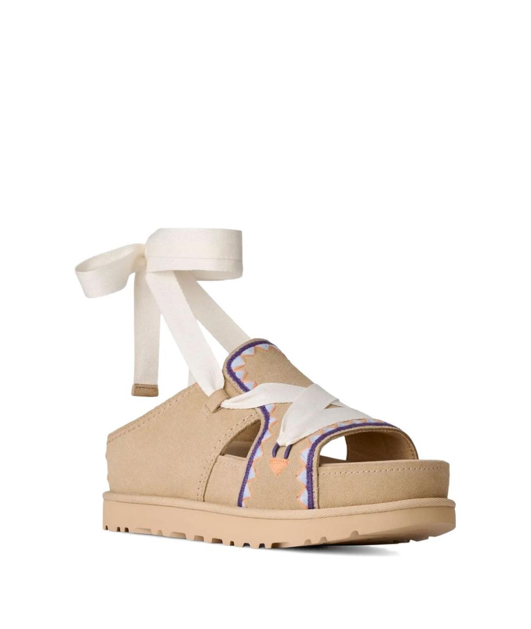 UGG AUSTRALIA Бежевые кожаные босоножки, фото 3